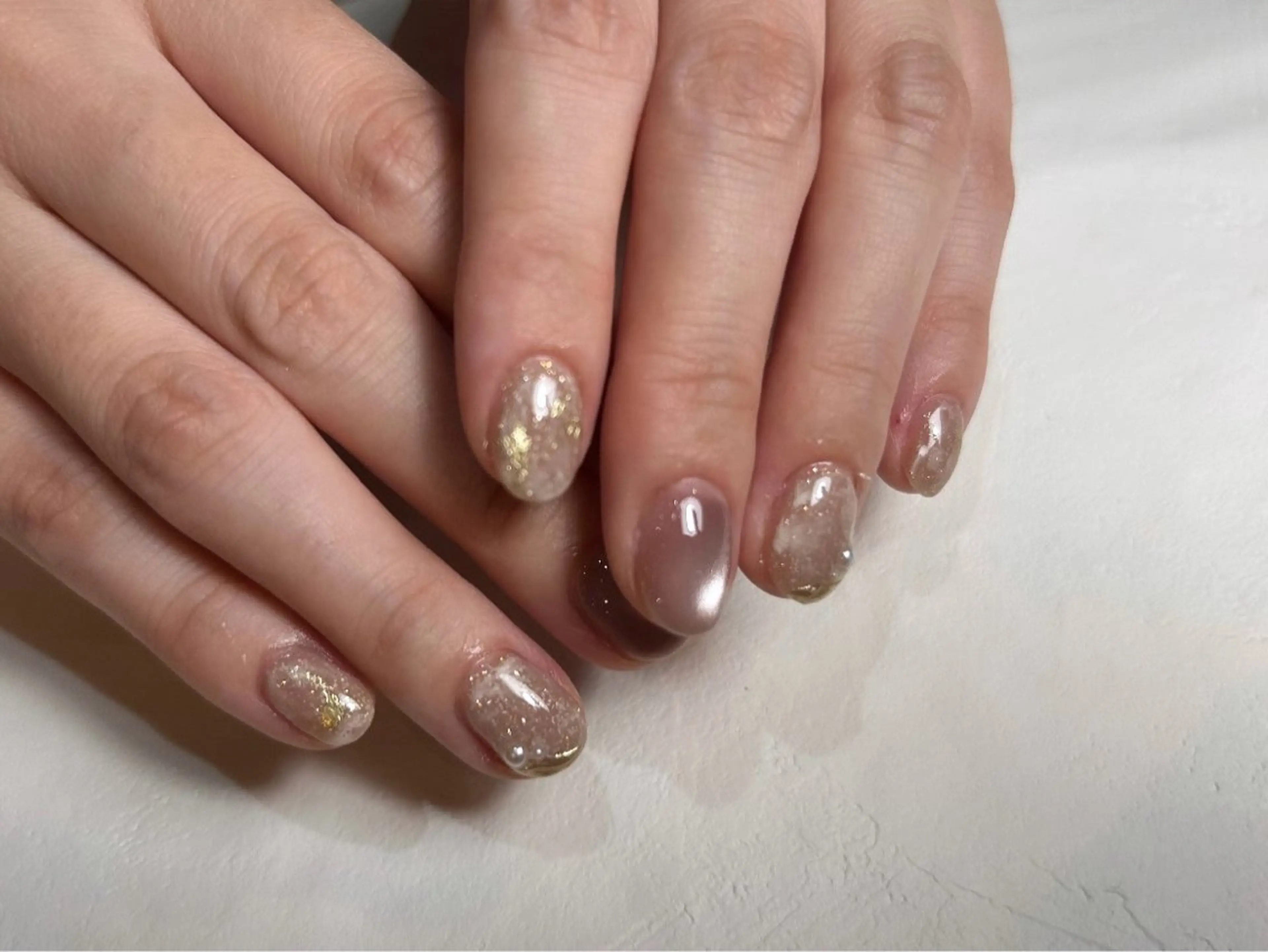ネイル キラキラネイル マグネットネイル ニュアンスネイル ハンドネイル MARU NAIL nanokaのネイルデザイン