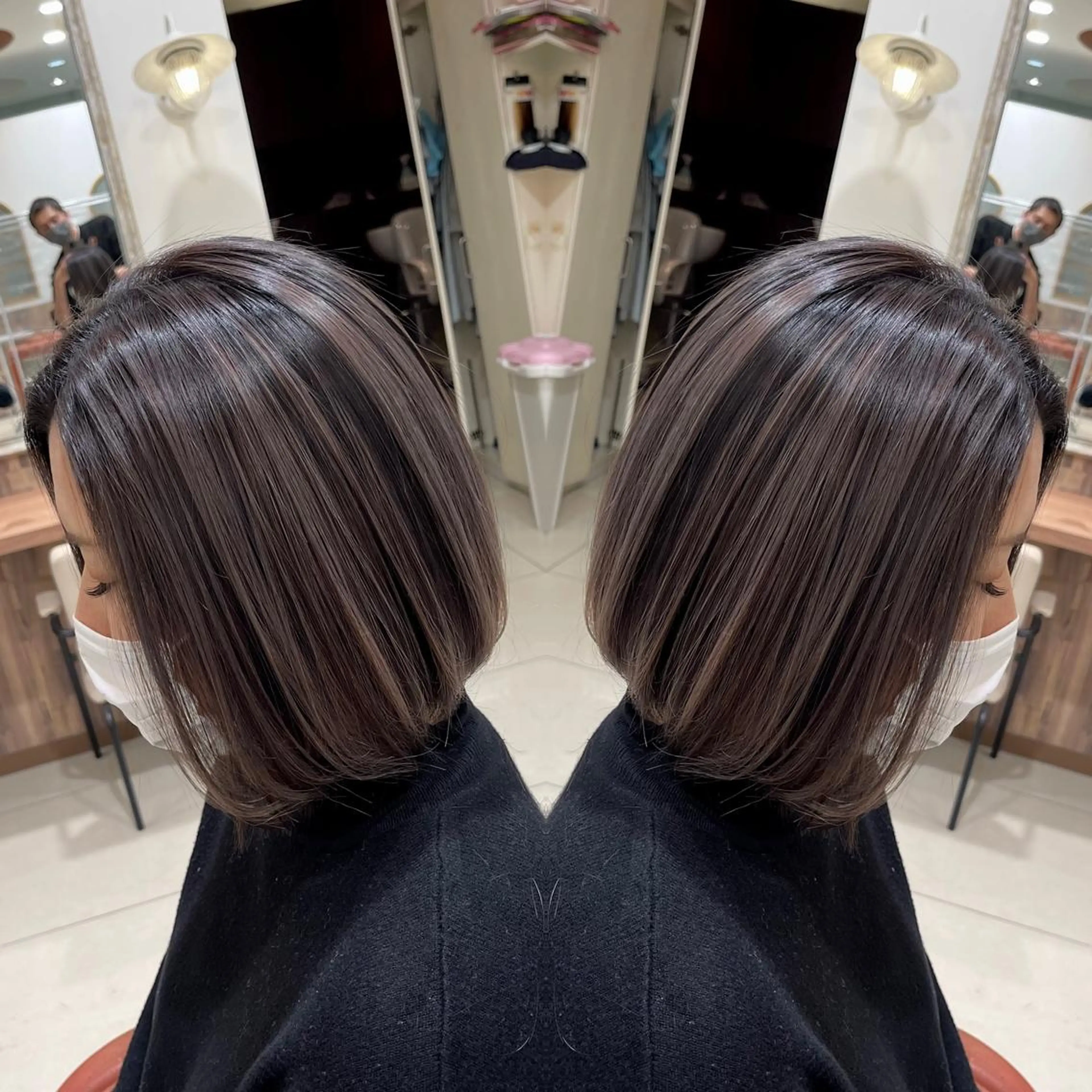 ミディアム カット ヘアカラー Y Uのヘアスタイル