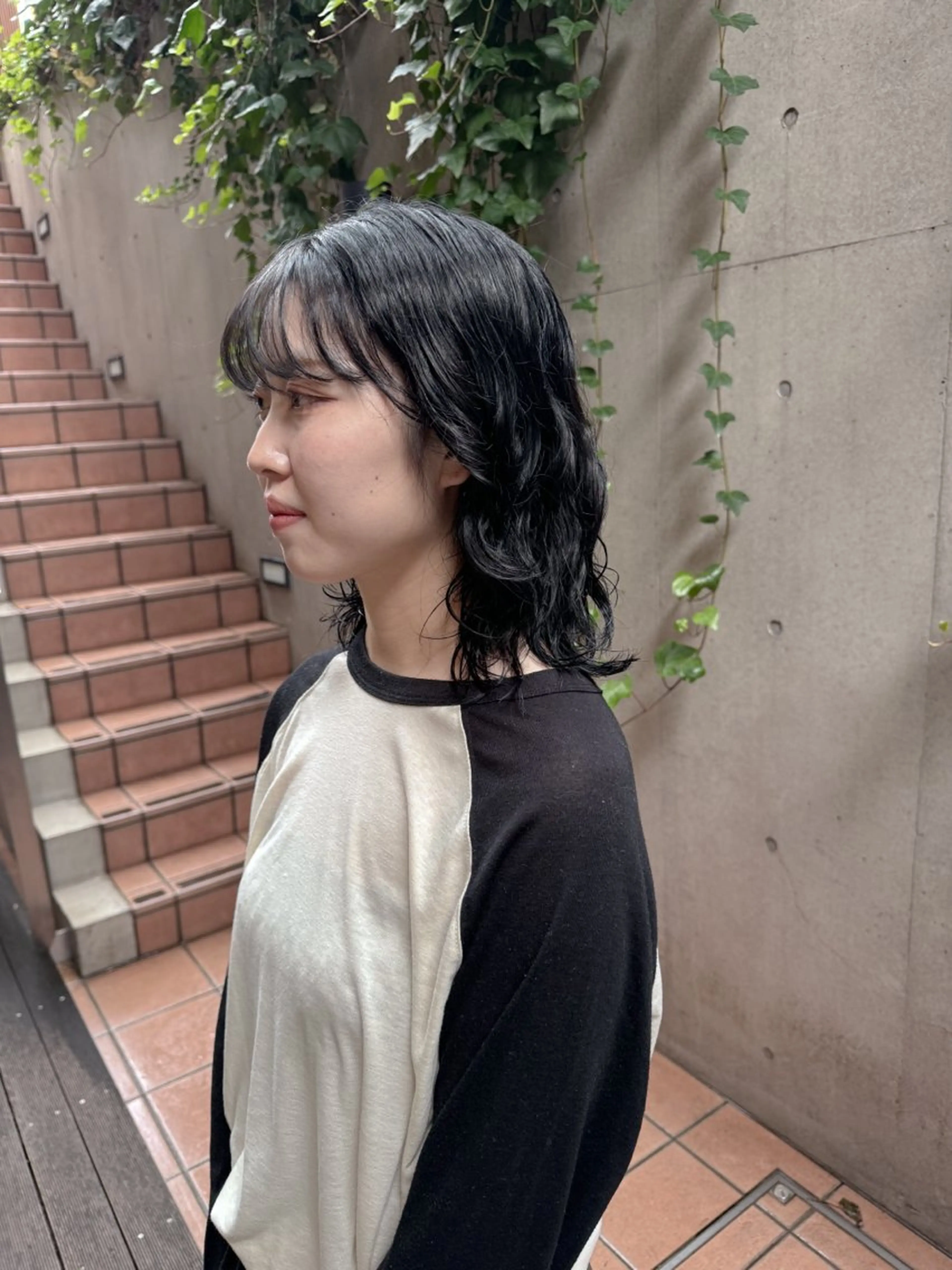 ミディアム パーマ カット パーマ 大橋 芽衣のヘアスタイル