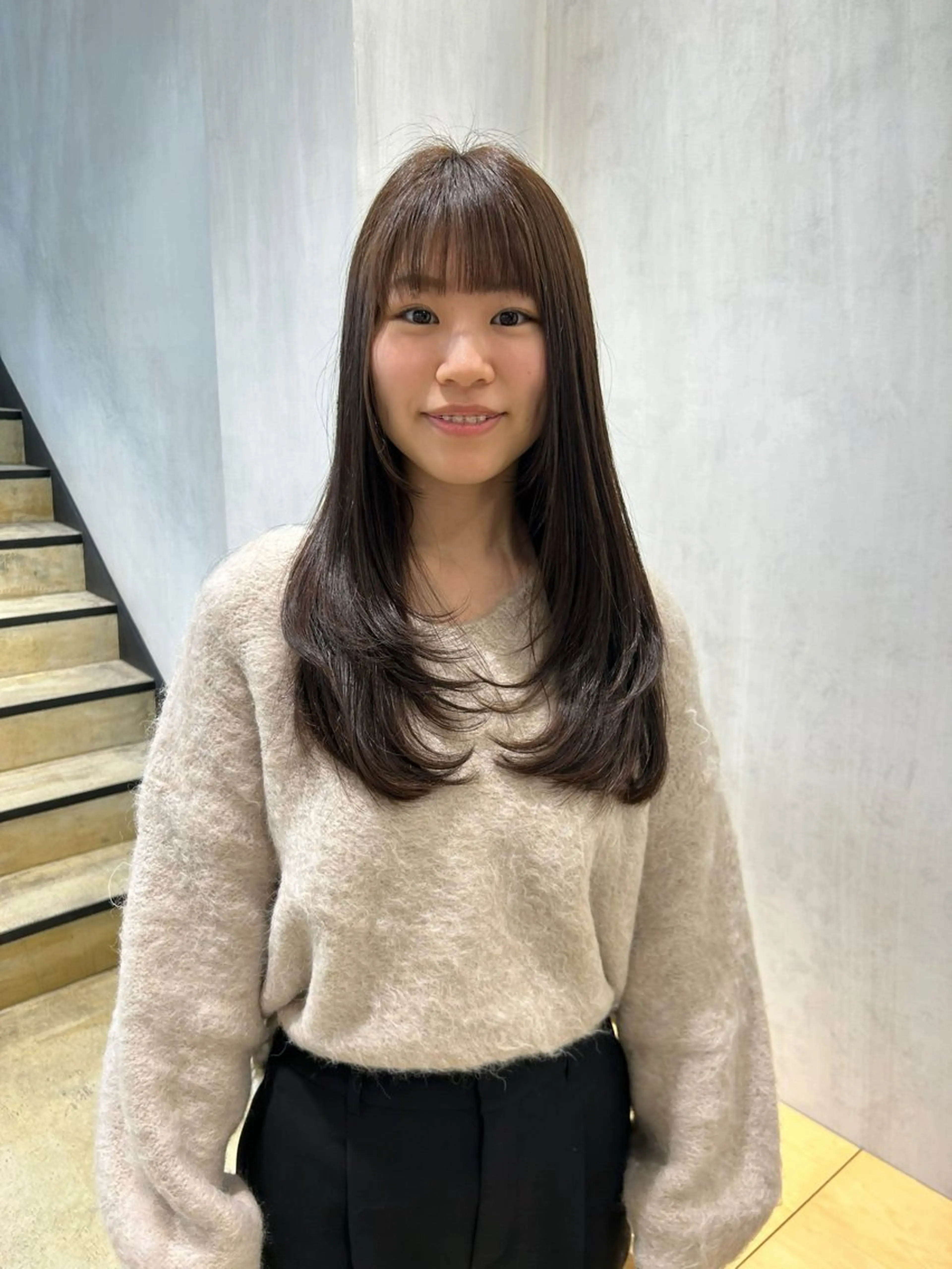 ロング レイヤーカット レイヤーカット/ツヤ 縮毛矯正/アチワのヘアスタイル