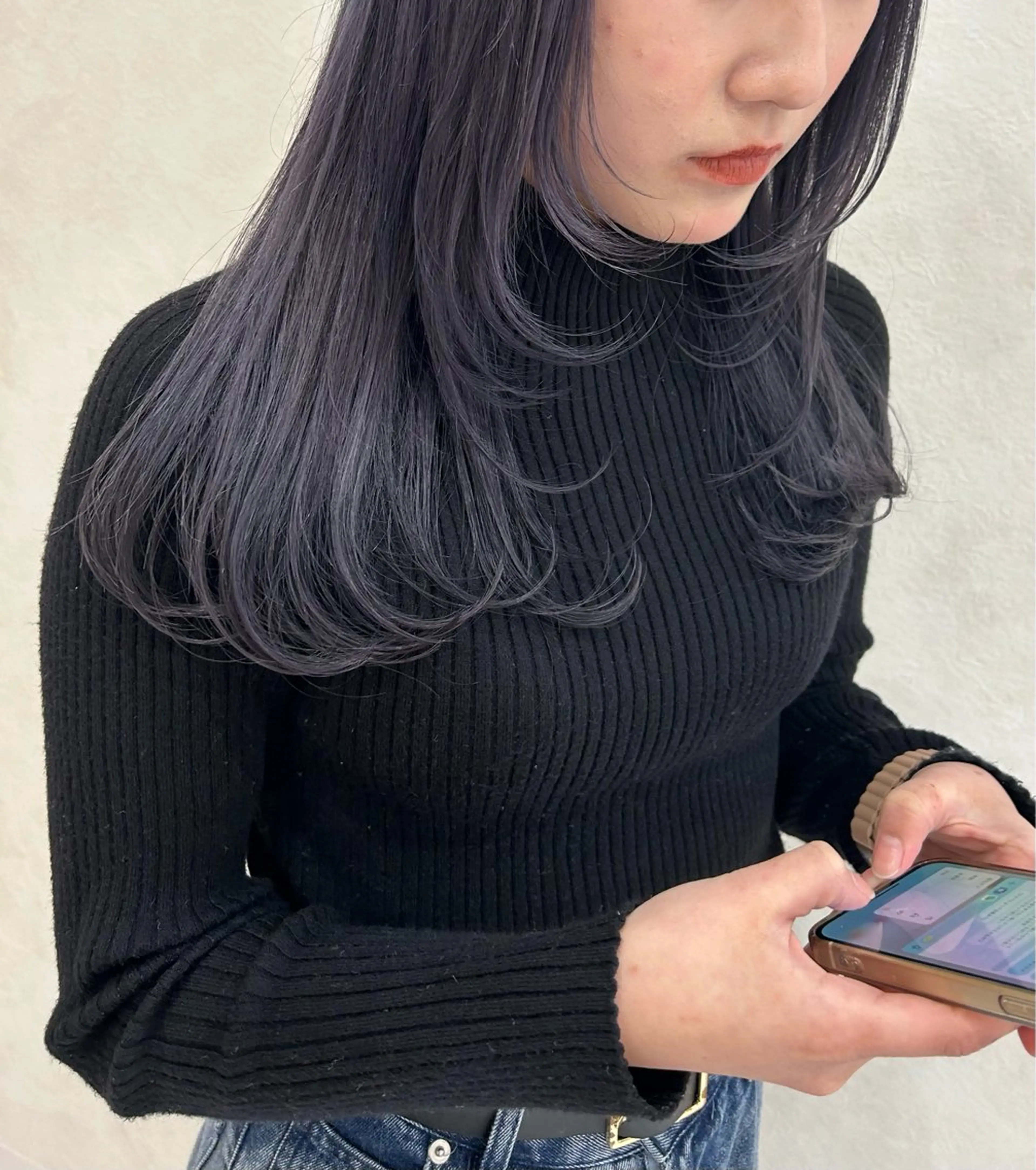 セミロング カラー カット ヘアカラー ハイトーン/韓国風 🤍Nacchi🐈のマツエク・マツパデザイン