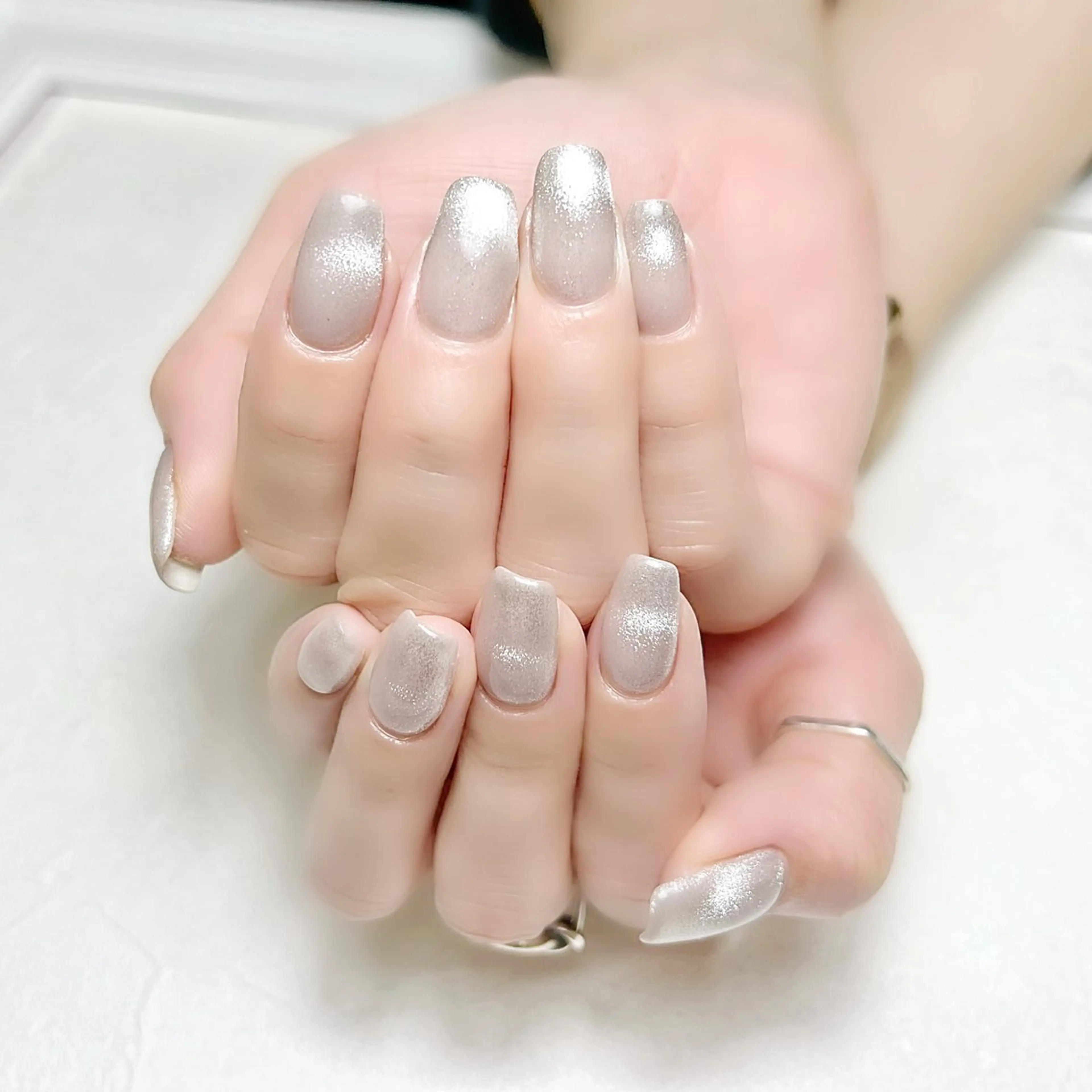 ネイル ジェルネイル キラキラネイル マグネットネイル オフィスネイル ワンカラーネイル rouse nail RISATOのネイルデザイン