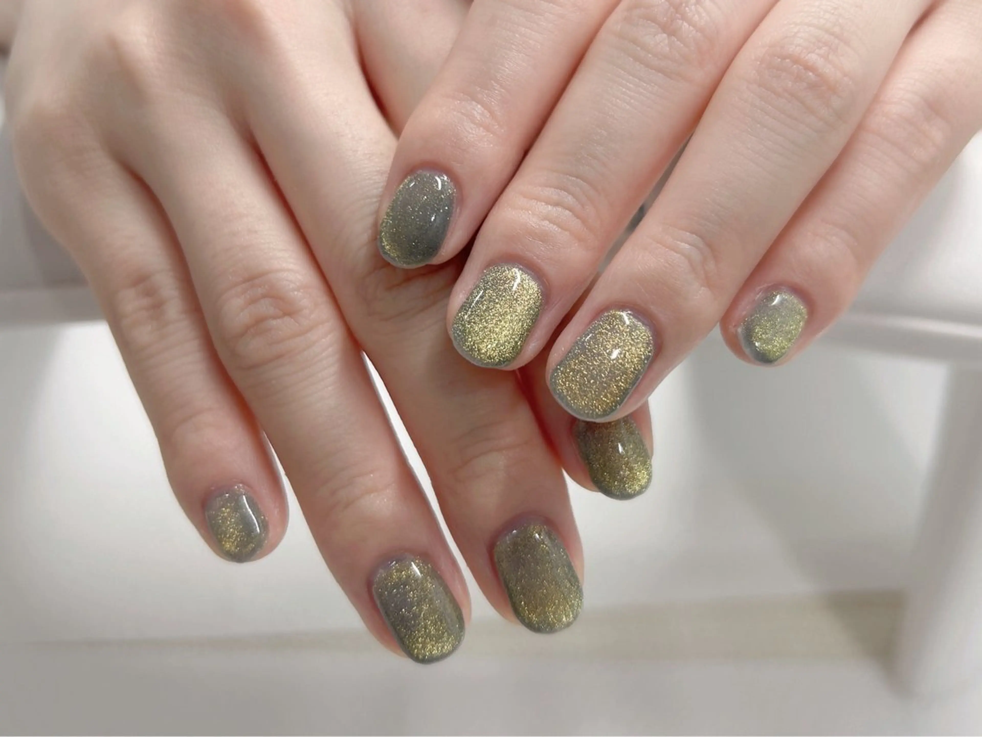 ネイル ブルー 桜ネイル グリーン キラキラネイル マグネットネイル ハンドネイル Forca total studio所属・Forca Airaのネイルデザイン