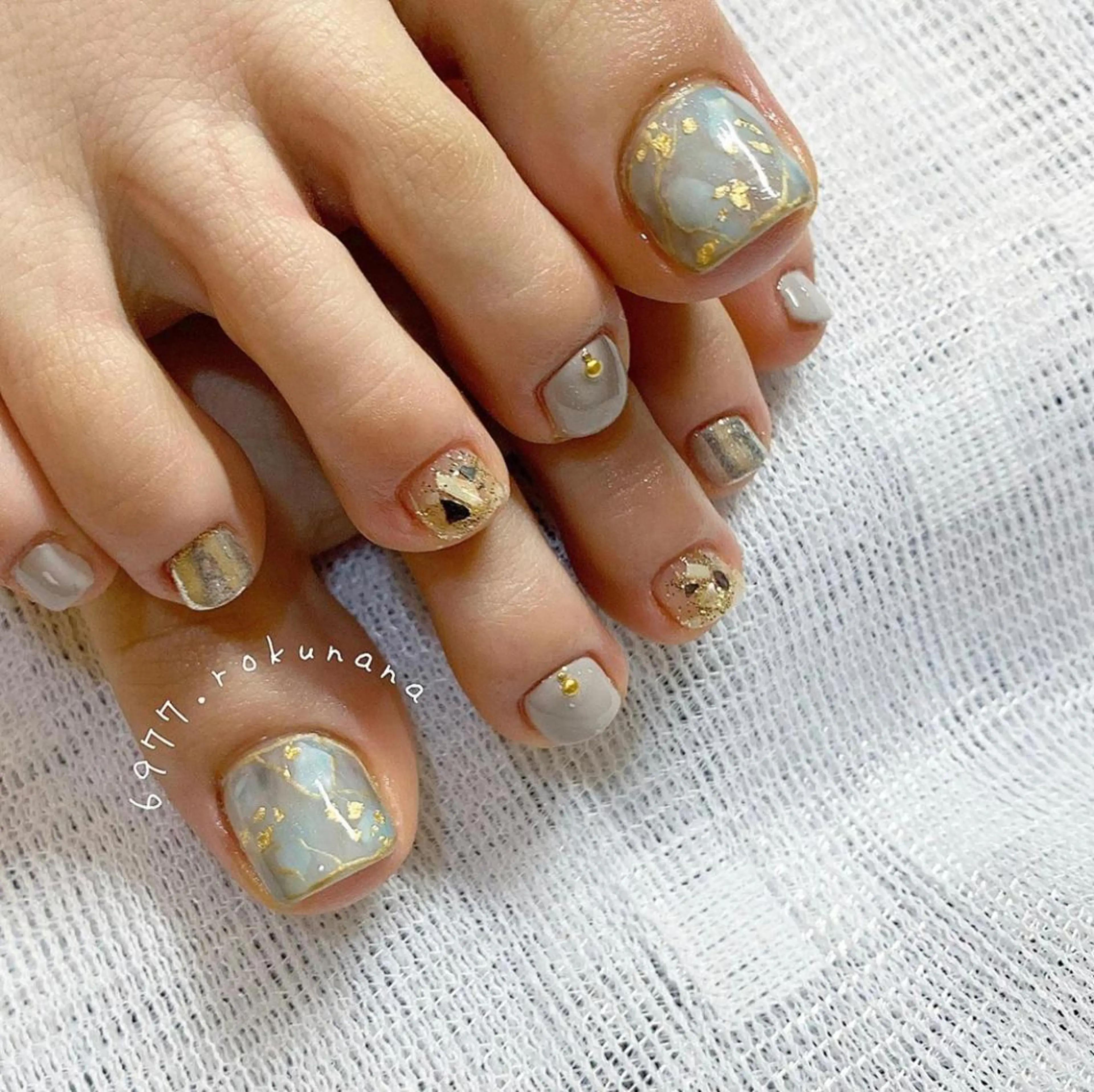 ネイル アートネイル フットネイル ストーンネイル フットネイル rokunana 佐野のネイルデザイン