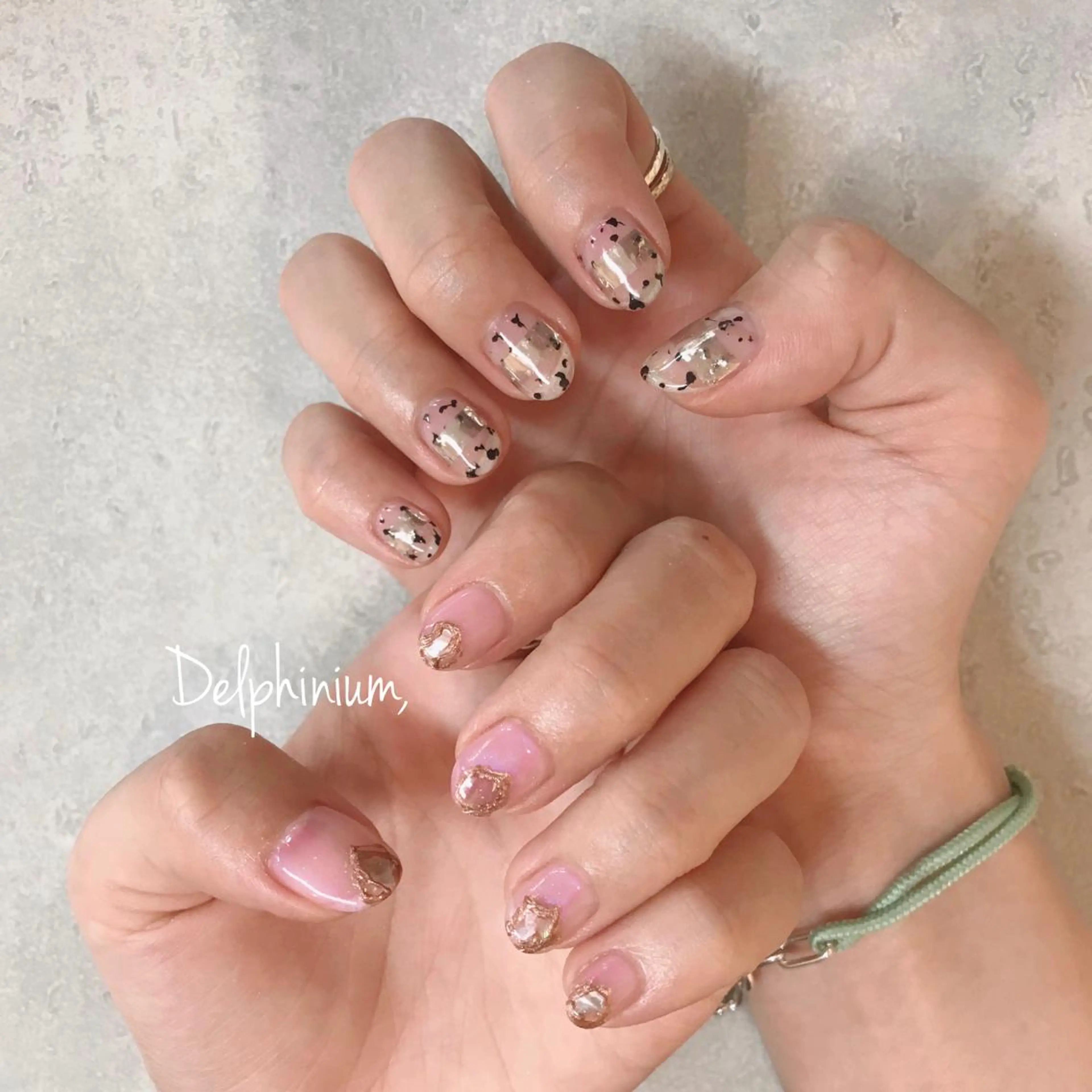 ヘアアレンジ ネイル アートネイル クリアネイル ミラーネイル 持ち込み ニュアンスネイル ハンドネイル 岡本 友恵のネイルデザイン