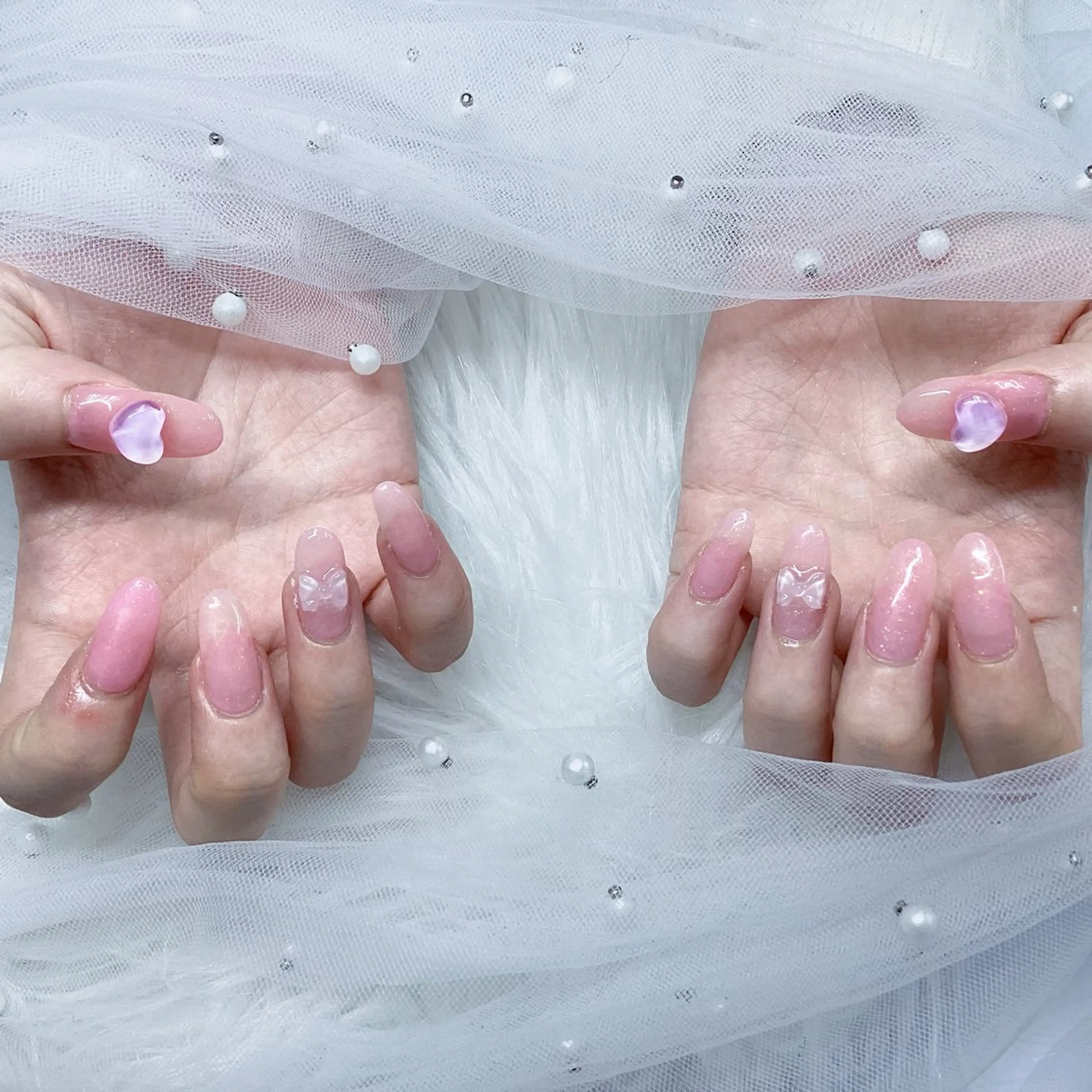 セミロング パーツ全部¥110 サロンミミのネイルデザイン