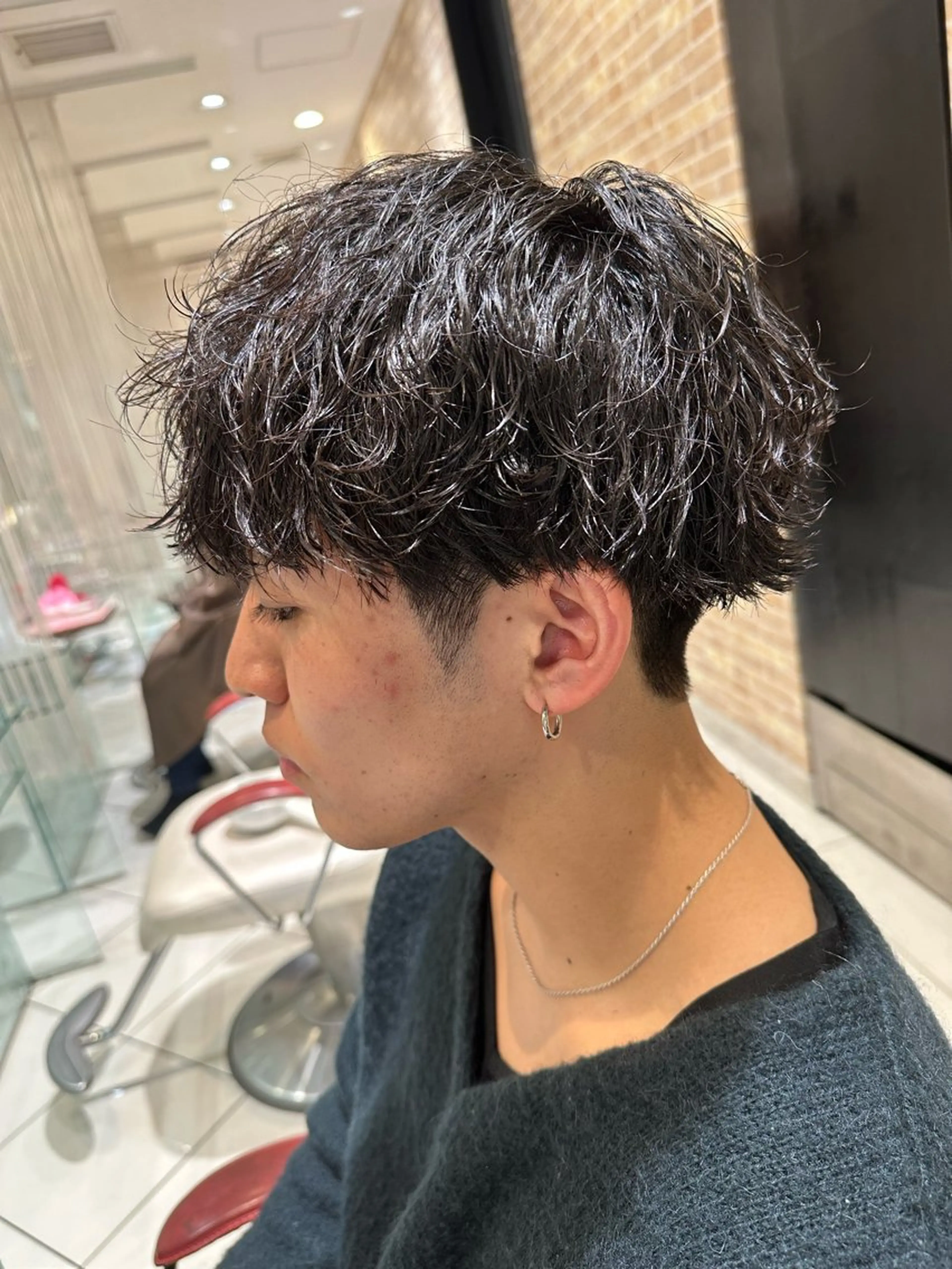 ショート パーマ メンズ メンズパーマ 波巻きパーマ 💈メンズ特化 美容師サキ💈のヘアスタイル