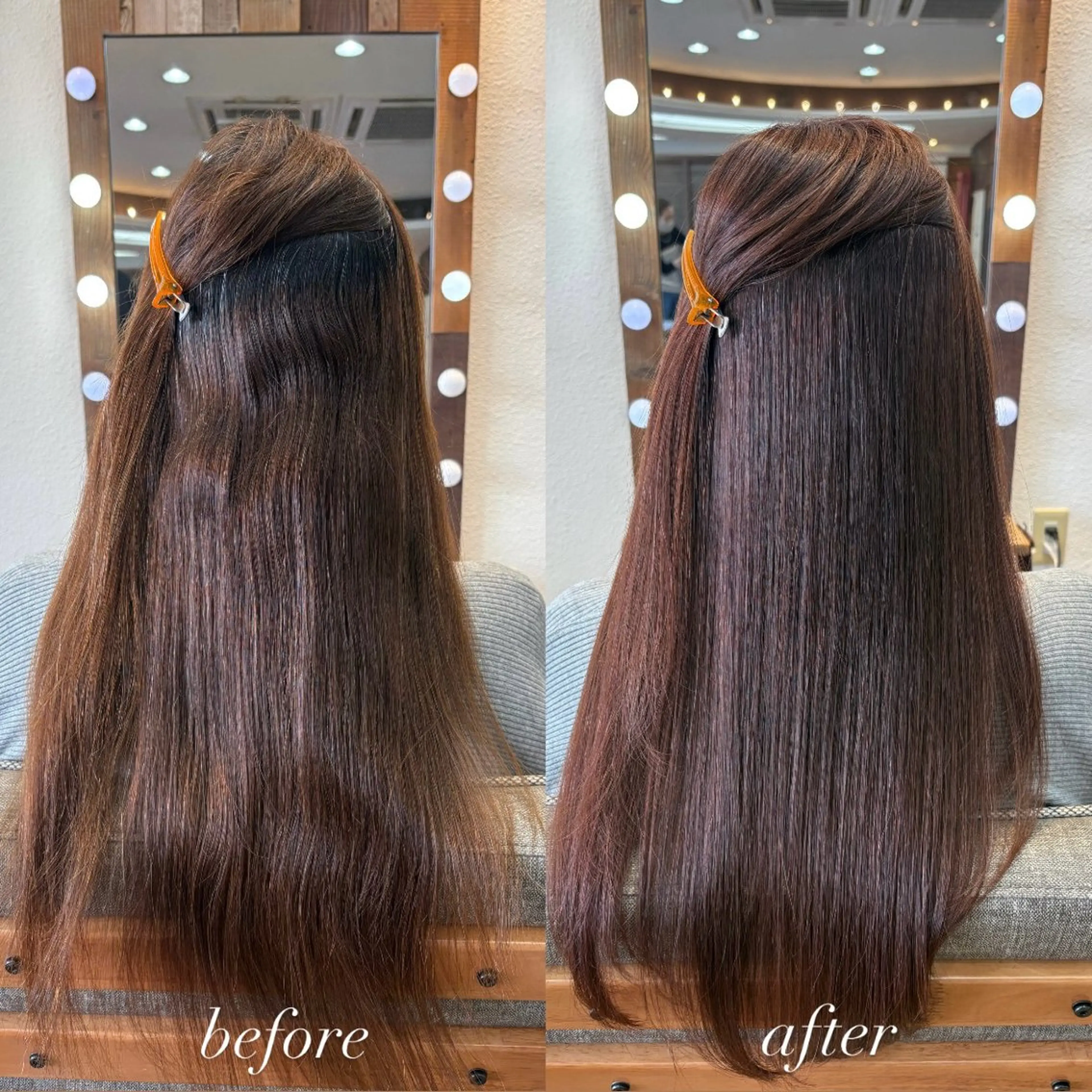 ロング パーマ カット ヘアカラー 縮毛矯正 レナ┊︎髪質改善 ┊︎シルクストレートのヘアスタイル