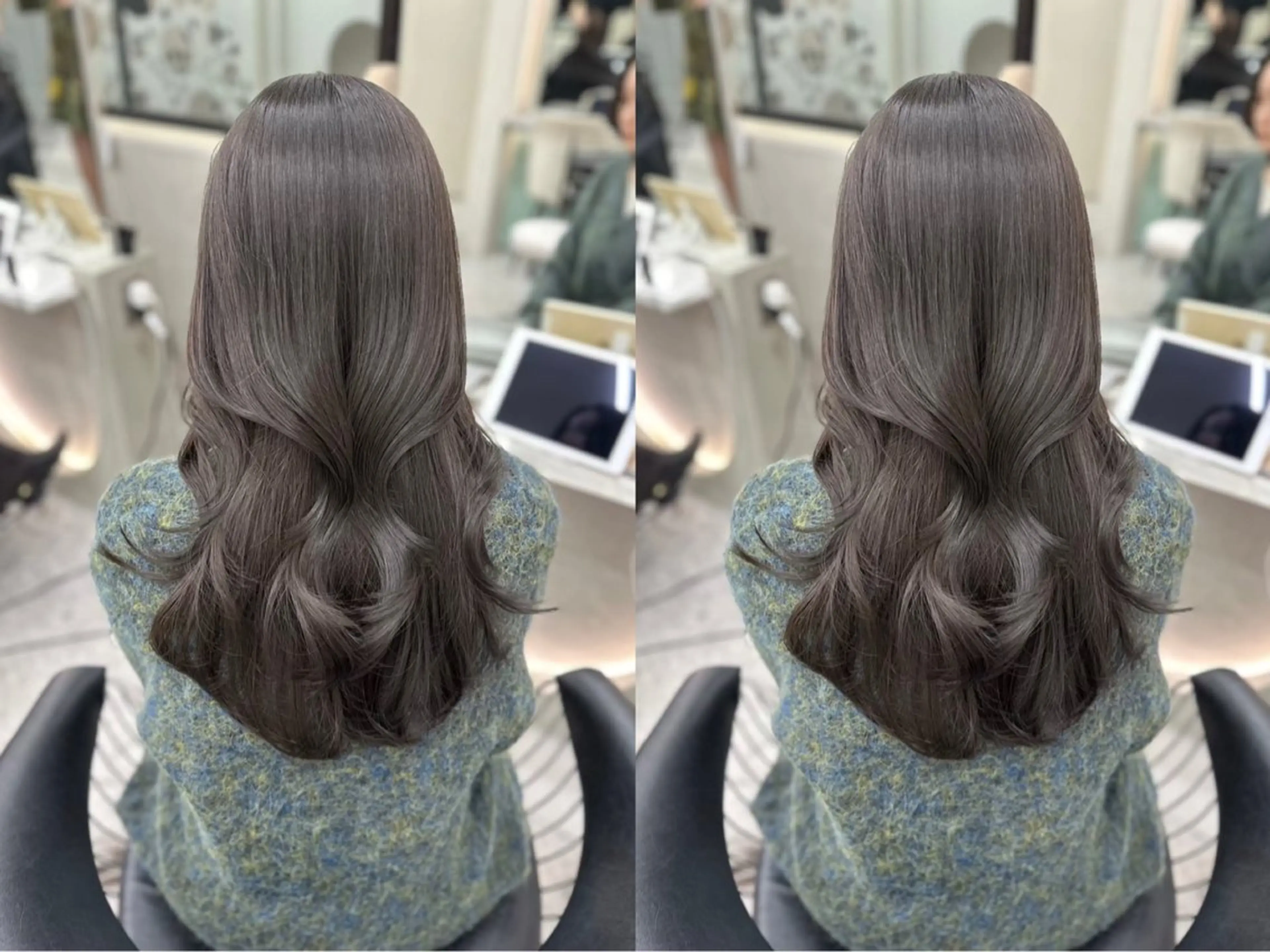 セミロング カラー ダークグレー ダークグレージュ グレージュ 【美髪矯正】 吉村　清志のヘアスタイル