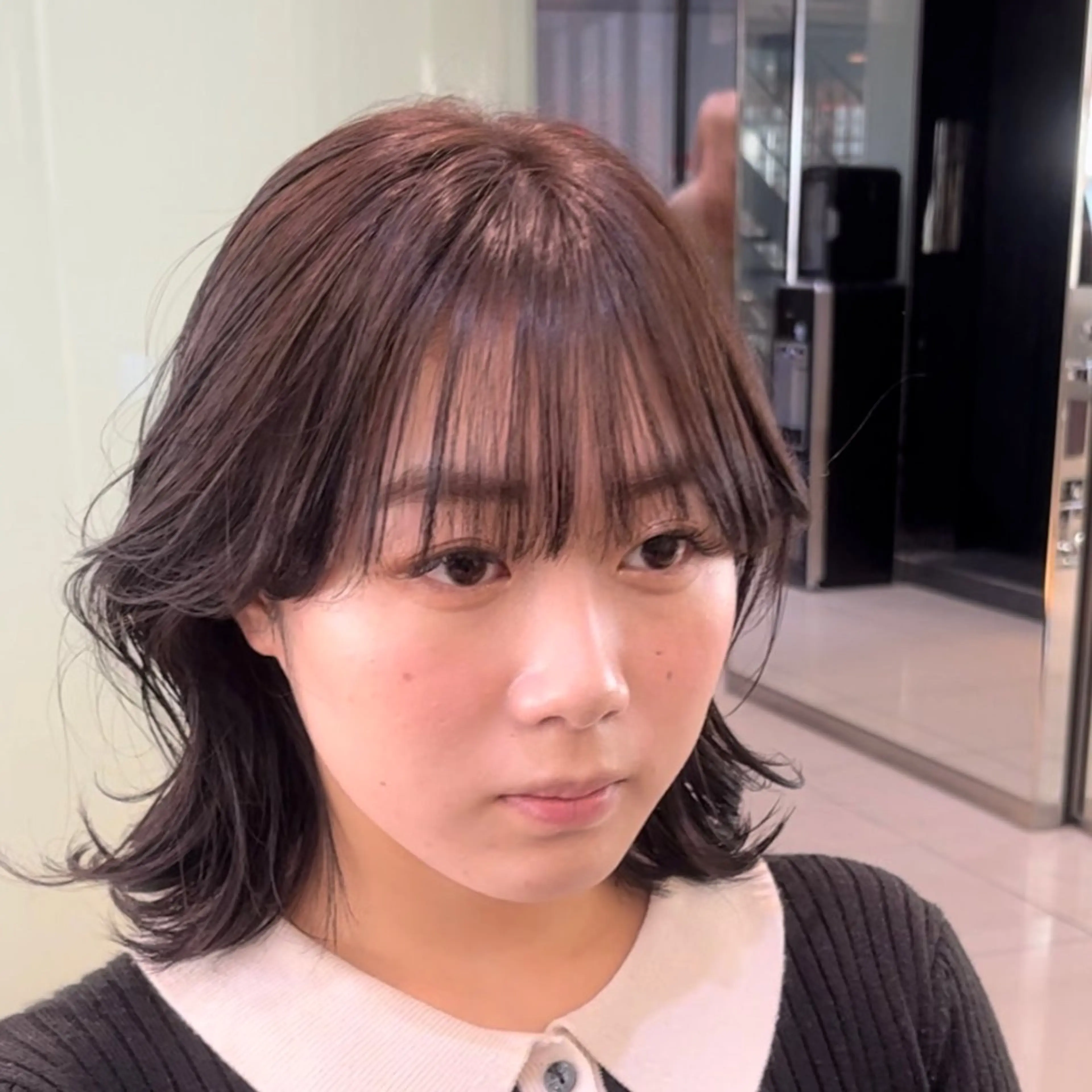 ミディアム ミディアムパーマ 韓国風ヘア タンバルモリパーマ 礒井メンキのヘアスタイル