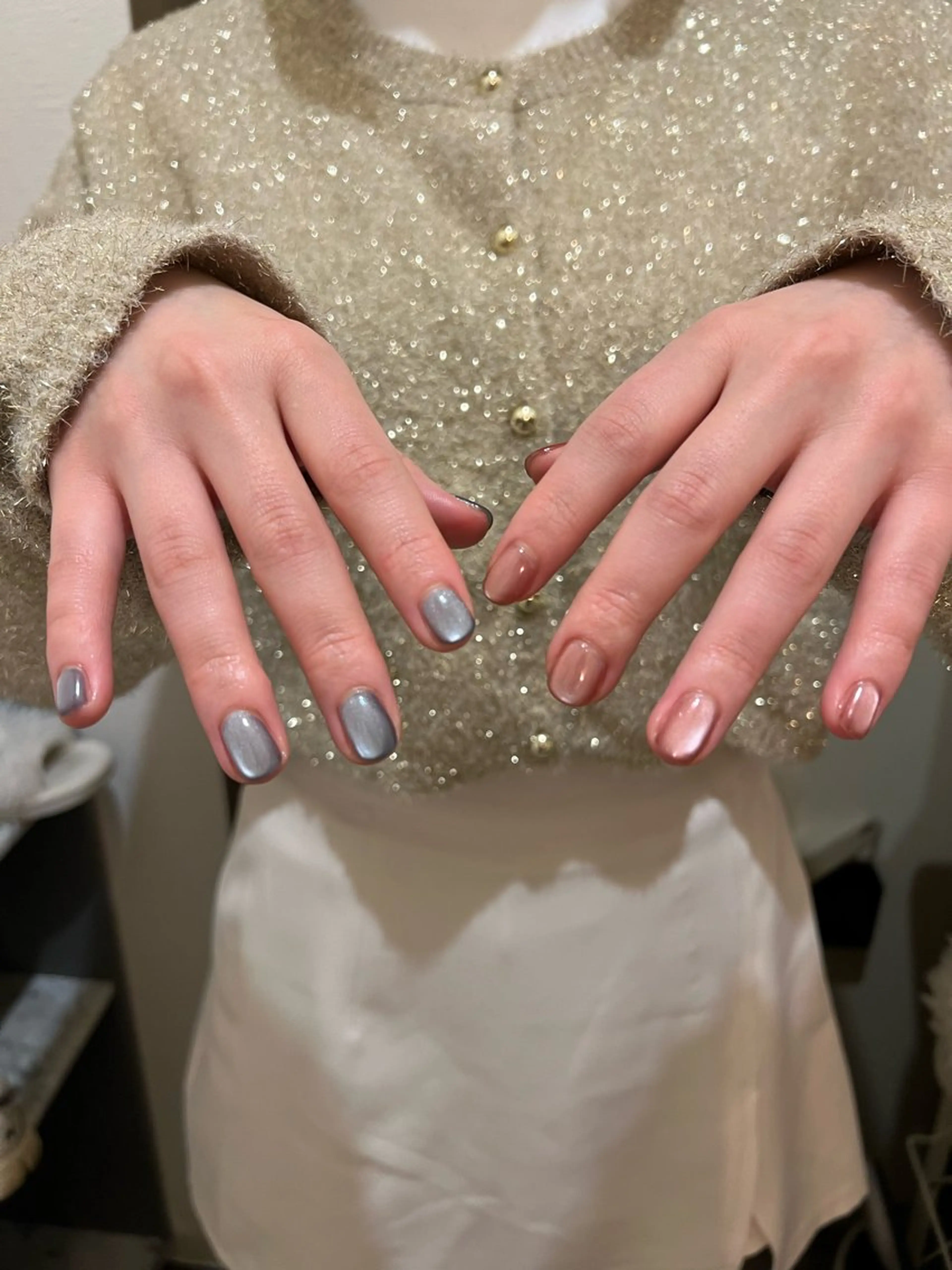 ネイル オーロラネイル マグネットネイル urun eriのネイルデザイン