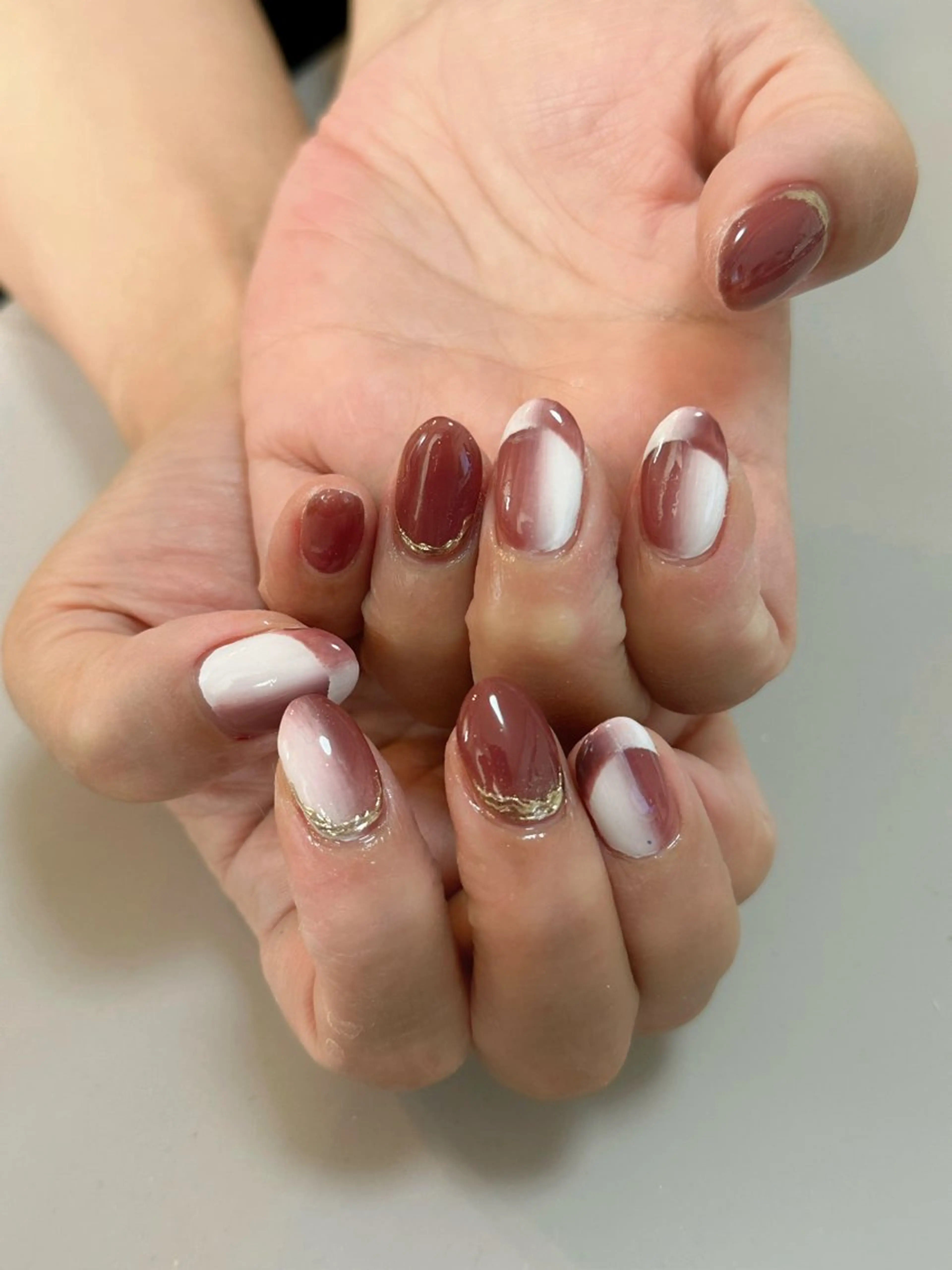 ネイル フレンチネイル オンブレフレンチ ハンドネイル ラックスセカンド ネイリストのネイルデザイン