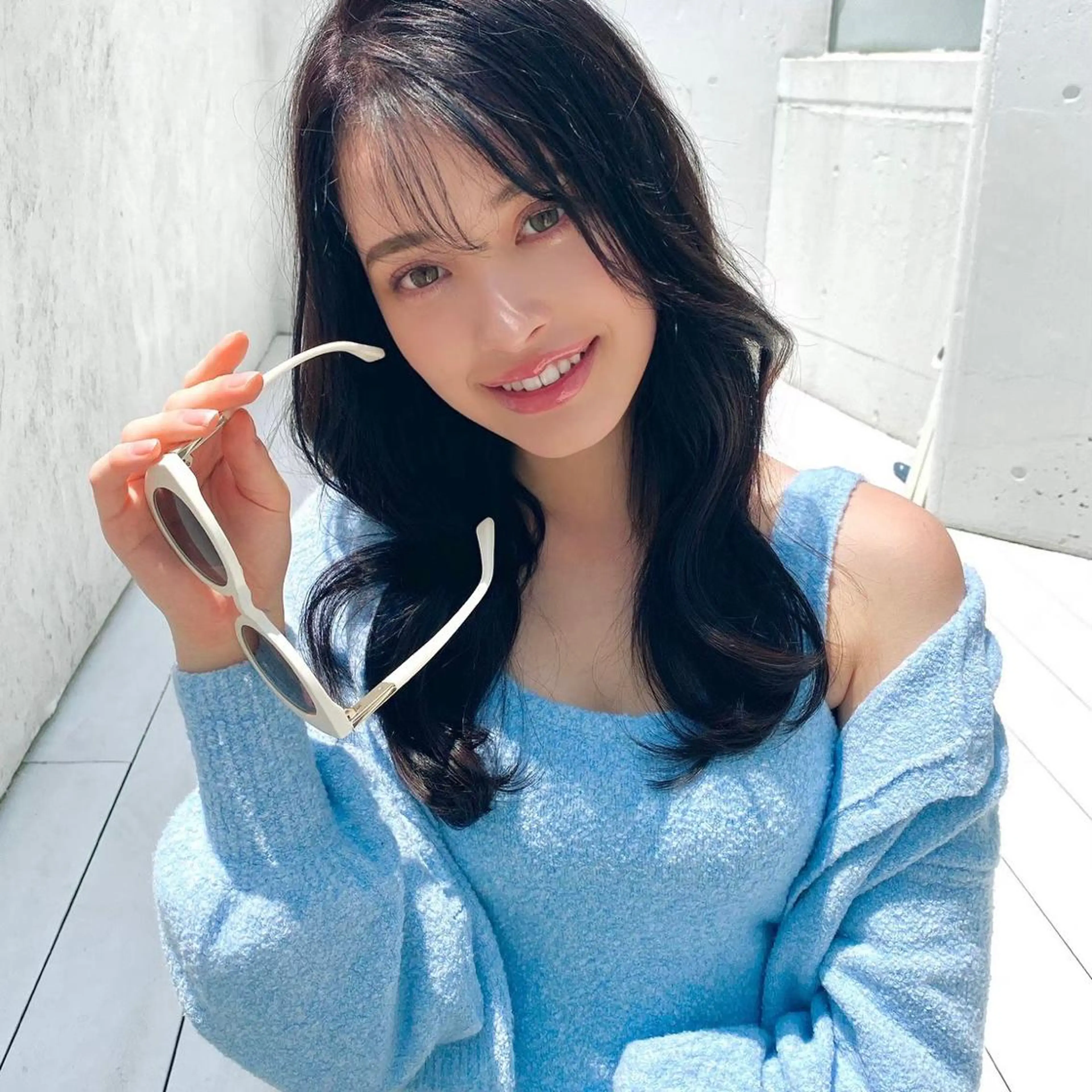 ロング イエローカラー ボブ/くびれボブ/ 髪質改善/Ru-kaのヘアスタイル