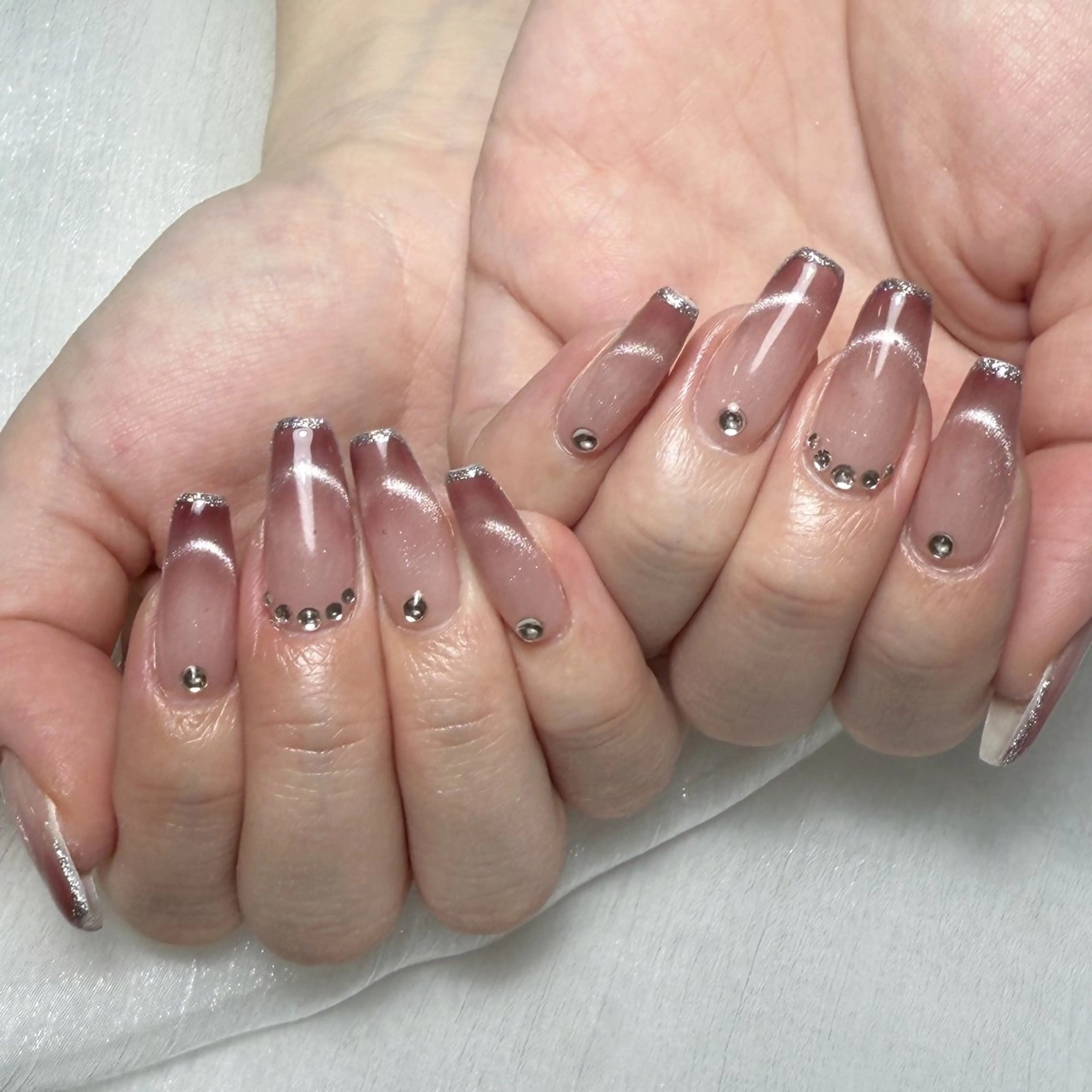 メンズ ネイル メンズ韓国風 アートネイル オーロラネイル ガーリー キラキラネイル ハンドネイル Nail salon 木にいるのネイルデザイン