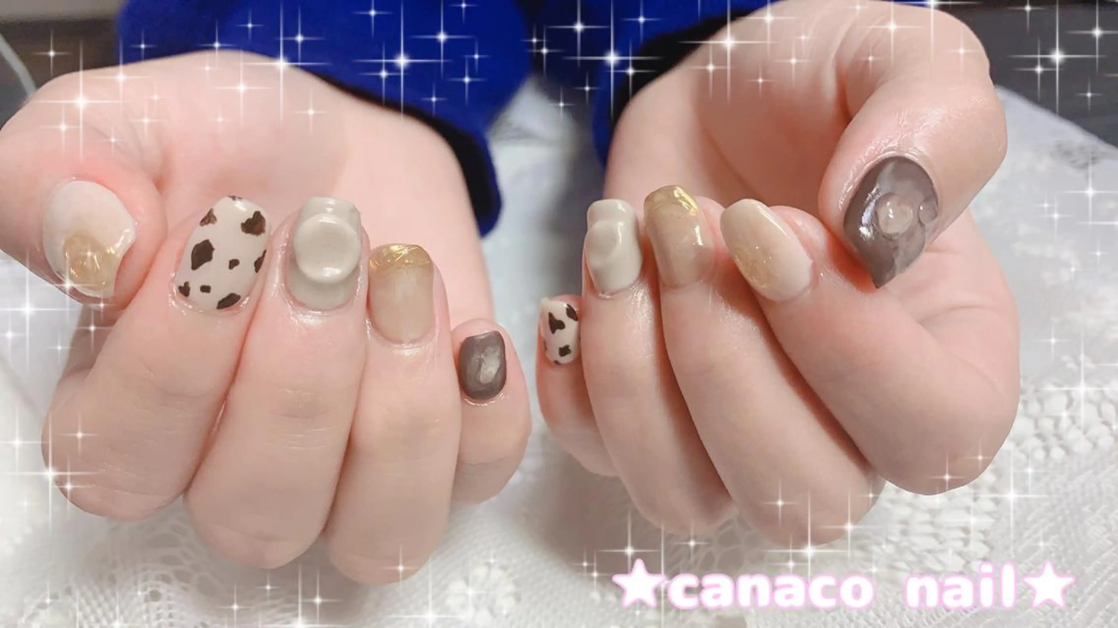 ネイル アートネイル ジェルネイル パラジェル ストーンネイル ハンドネイル ハンドケア Felice所属・ベテランネイル cnc  nailのネイルデザイン