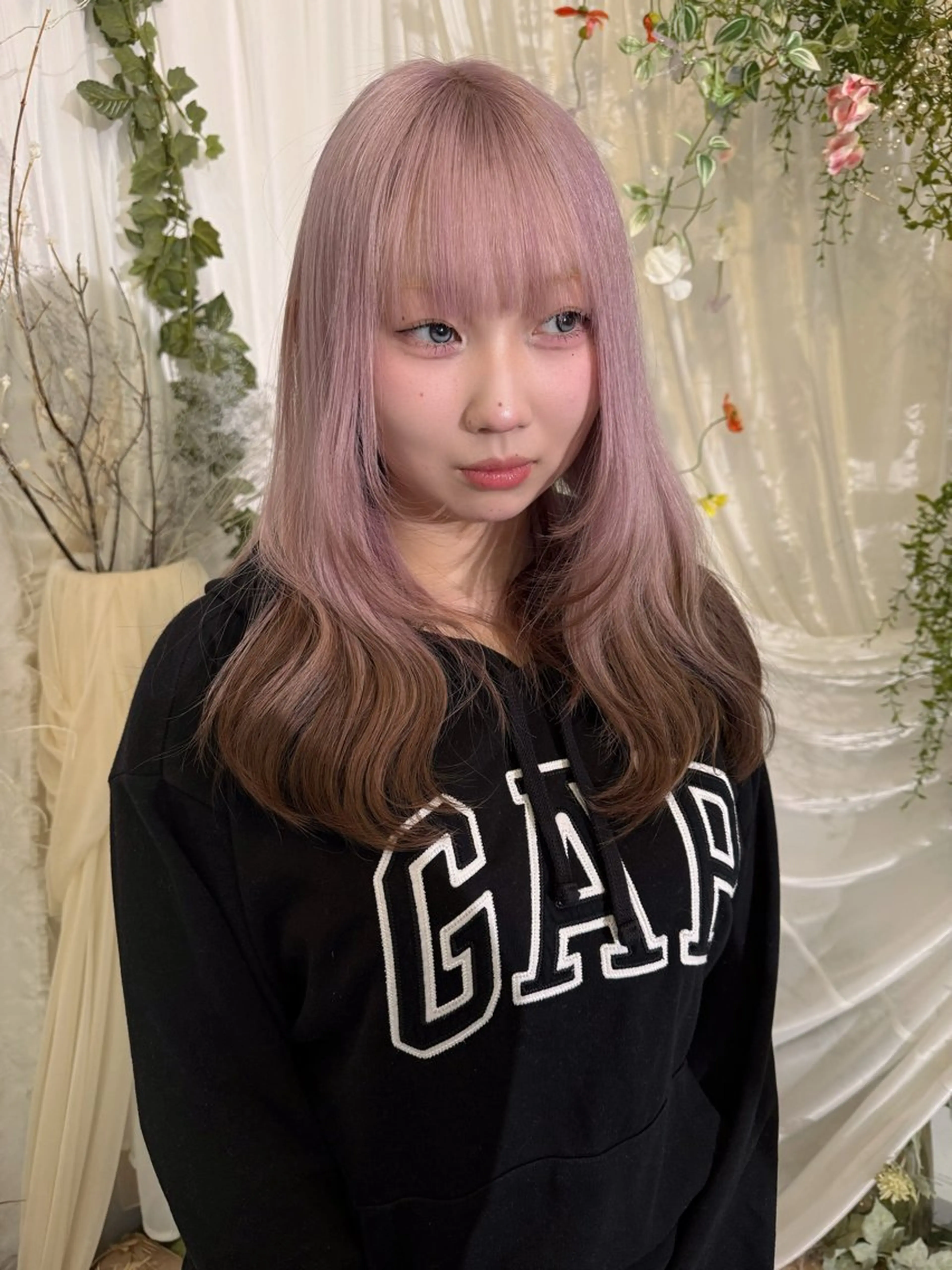 ロング カラー ピンクカラー ALLY Tokyo所属・ブリーチカラー/ デザインカラー/にらのヘアスタイル