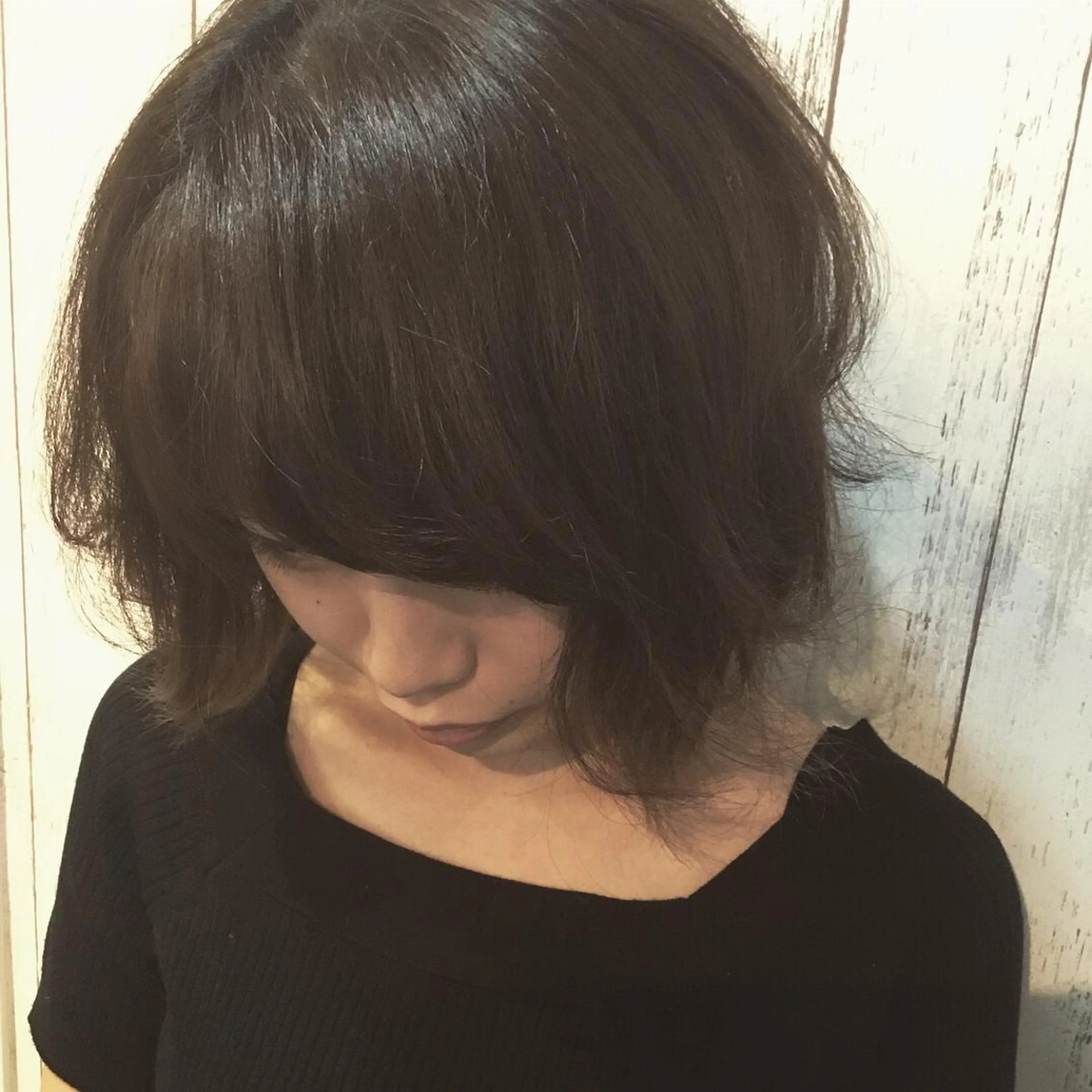 ミディアム カラー パーマ 金崎 新吾のヘアスタイル