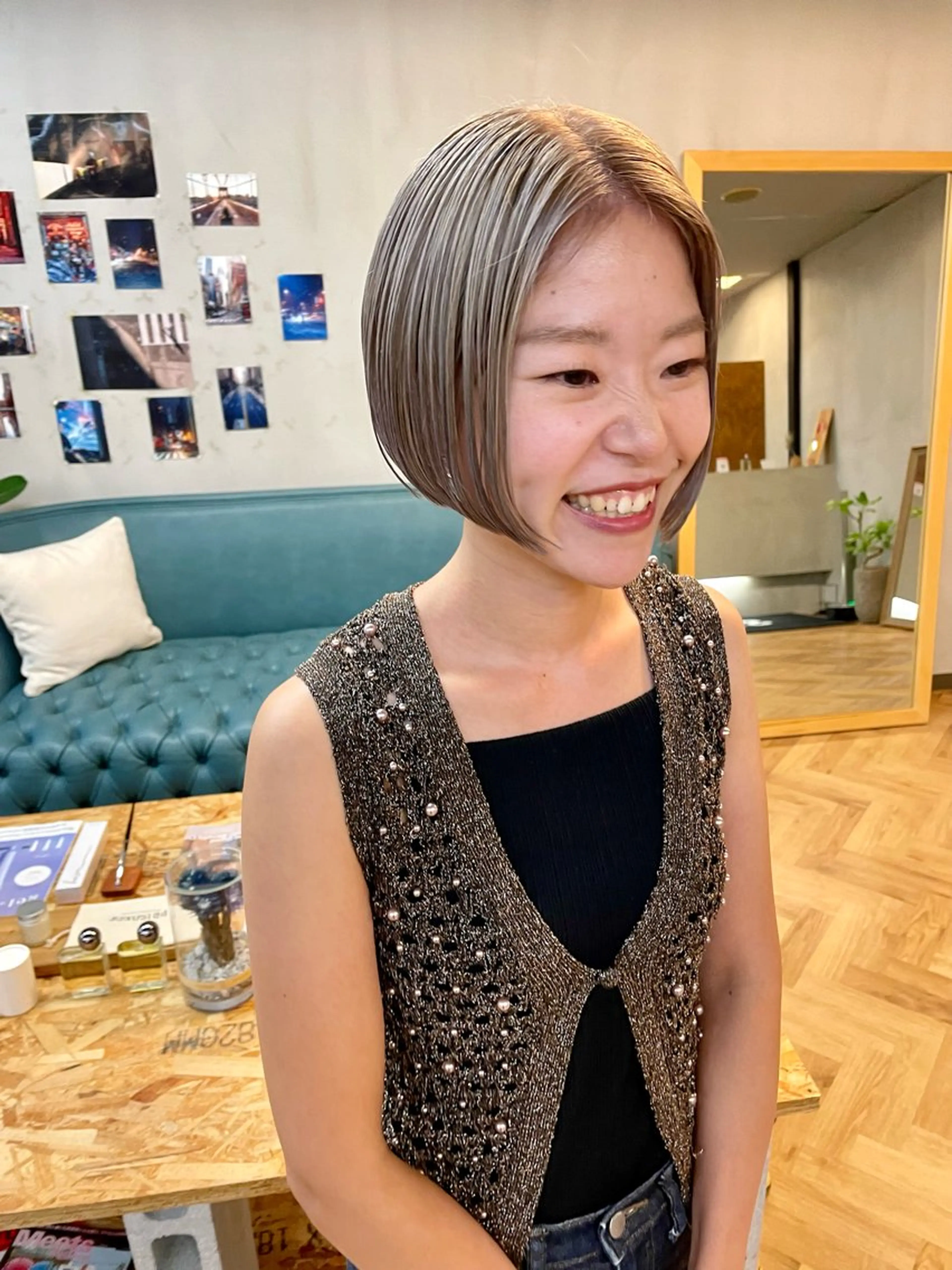 ミディアム カラー パーマ ヘアアレンジ メンズ ベージュカラー カット ヘアカラー トリートメント tatsumi/ボブ ウルフ/レイヤーのヘアスタイル