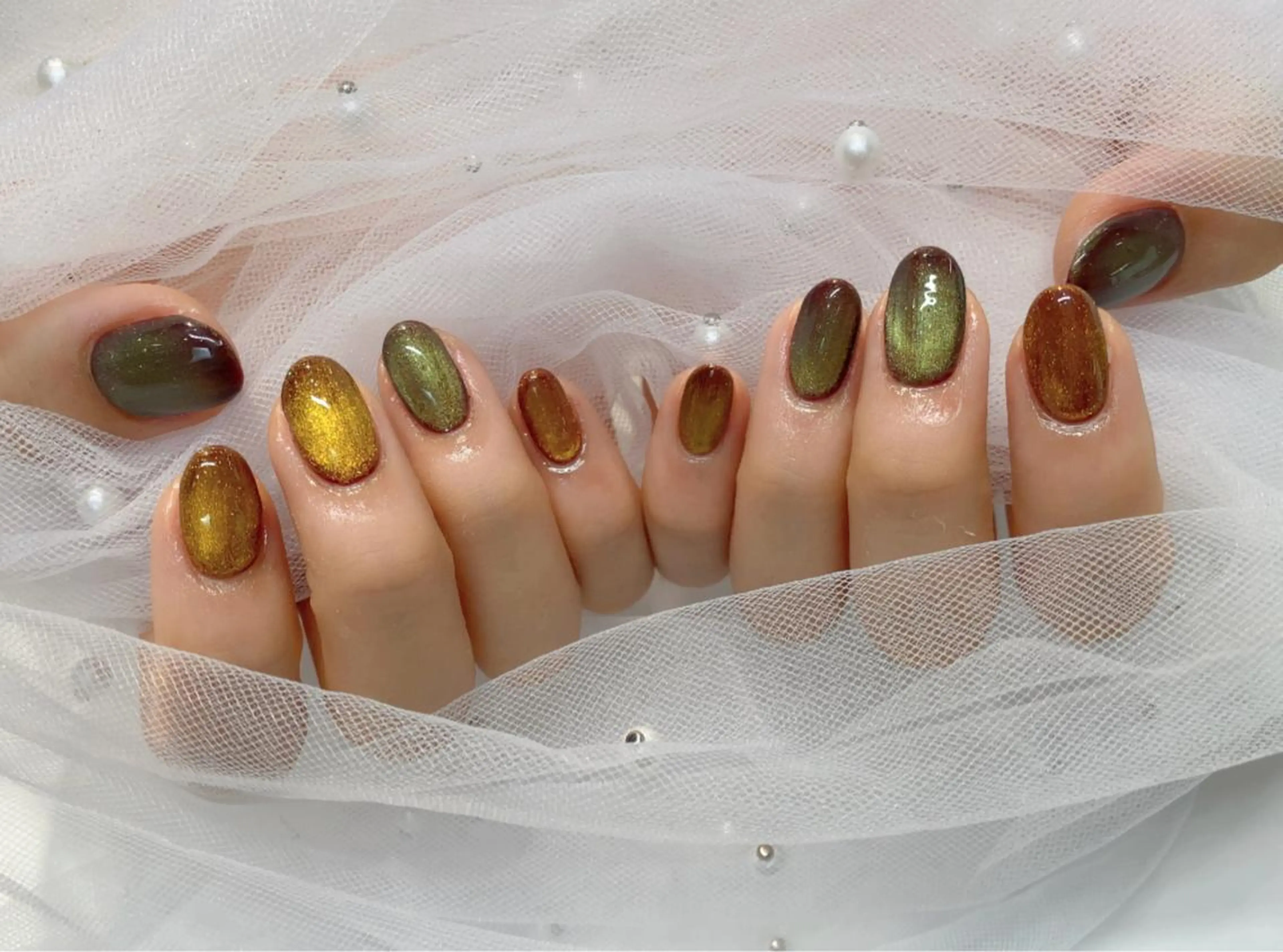 ネイル I-nailロング /ワンホン/キラキラのネイルデザイン