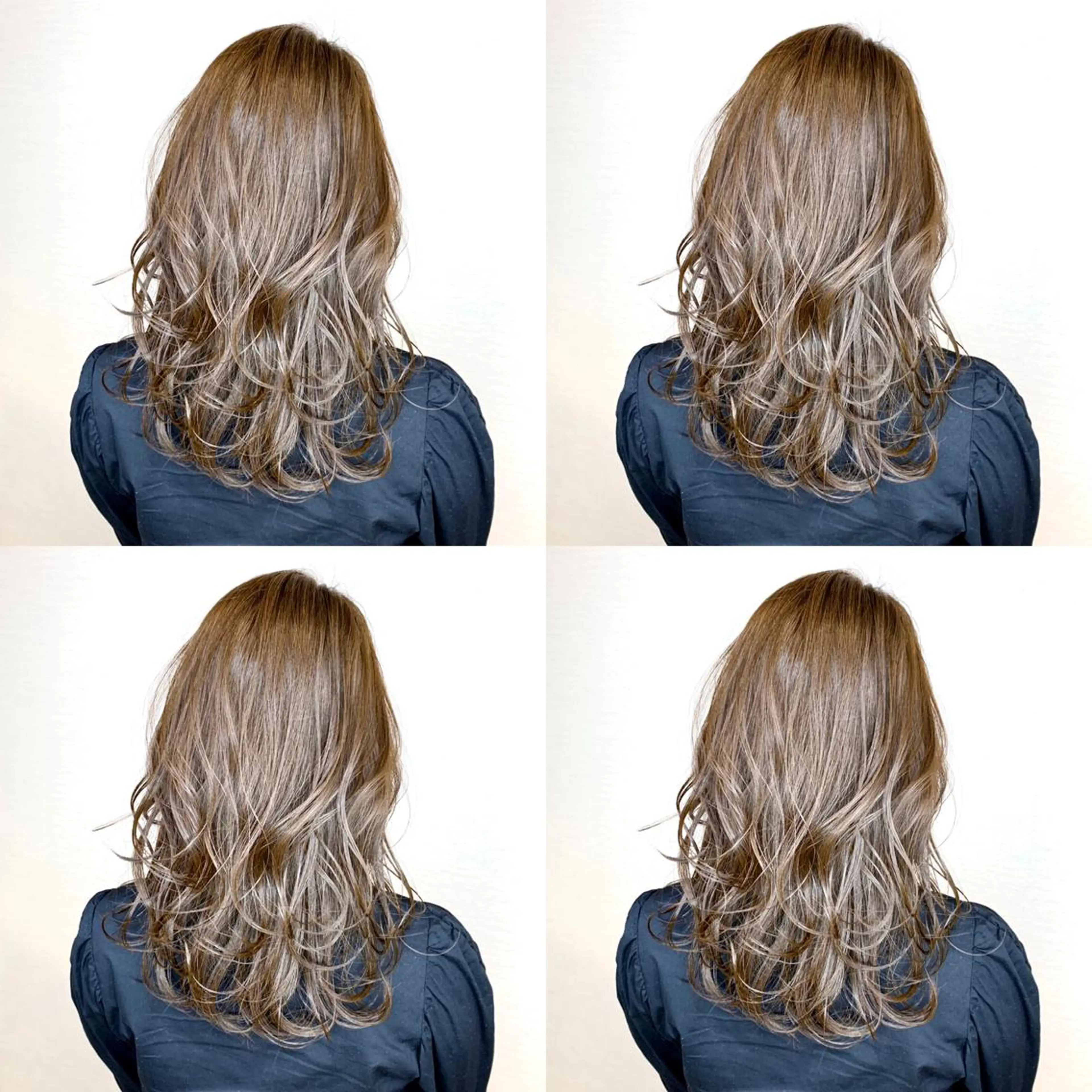 ミディアム カラー 韓国レイヤーカット/ ダブルカラーのヘアスタイル