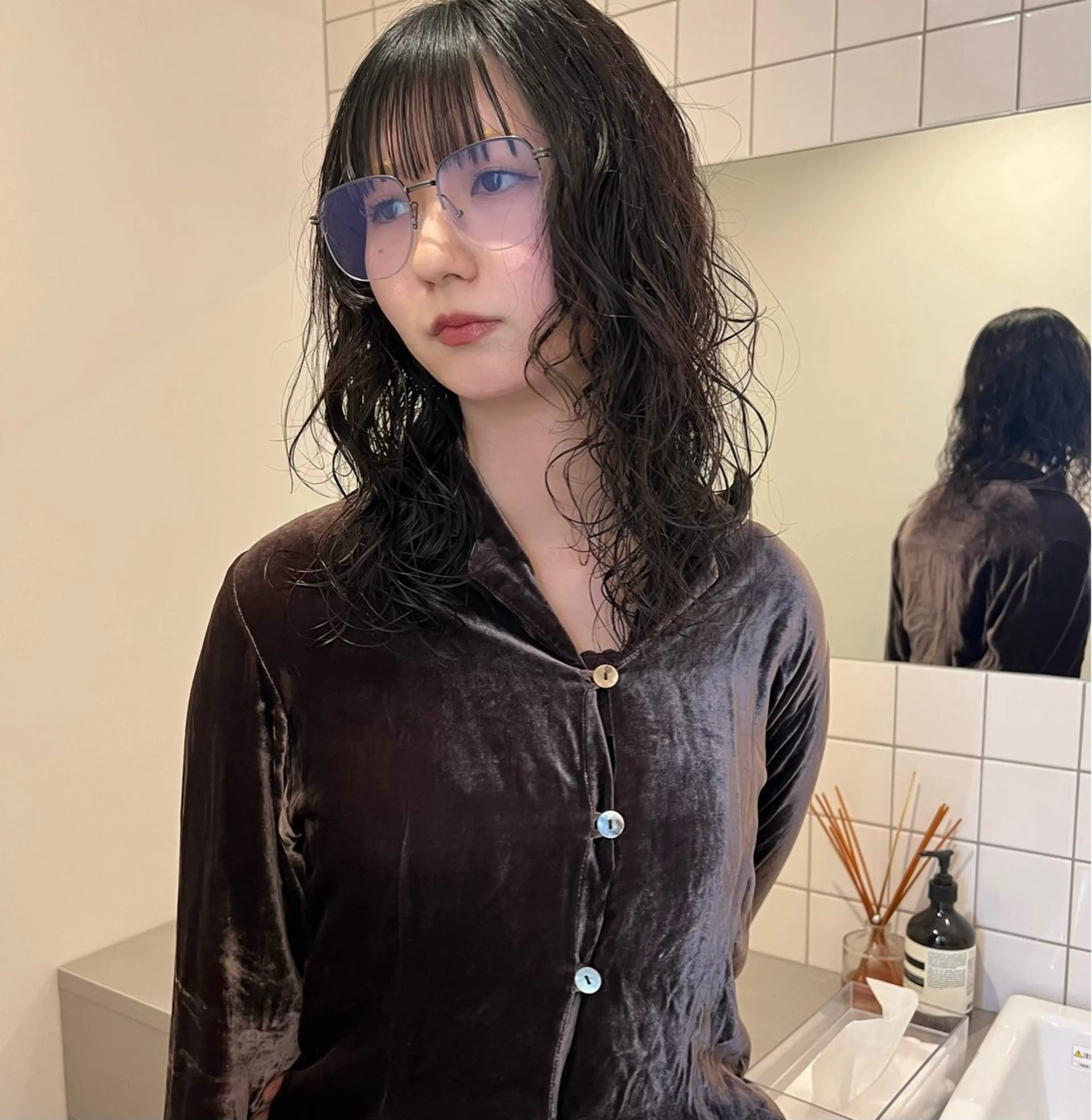 ミディアム ヘアカラー 舟橋耀/ブリーチカラ ー/レイヤーカットのヘアスタイル