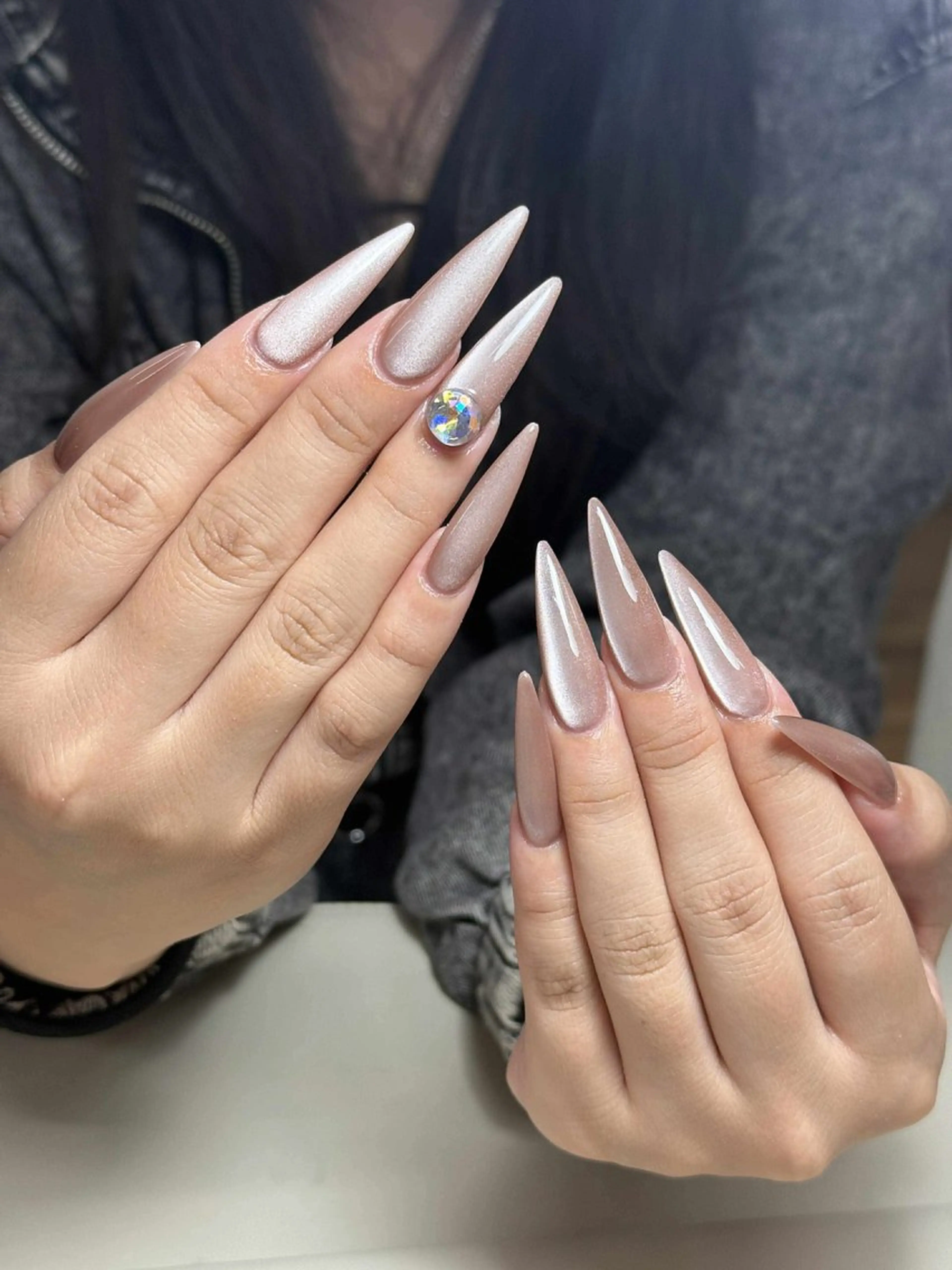 ネイル チークネイル フレンチネイル グラデーション 韓国ネイル マグネットネイル ハンドネイル JINIE689 ジンのネイルデザイン