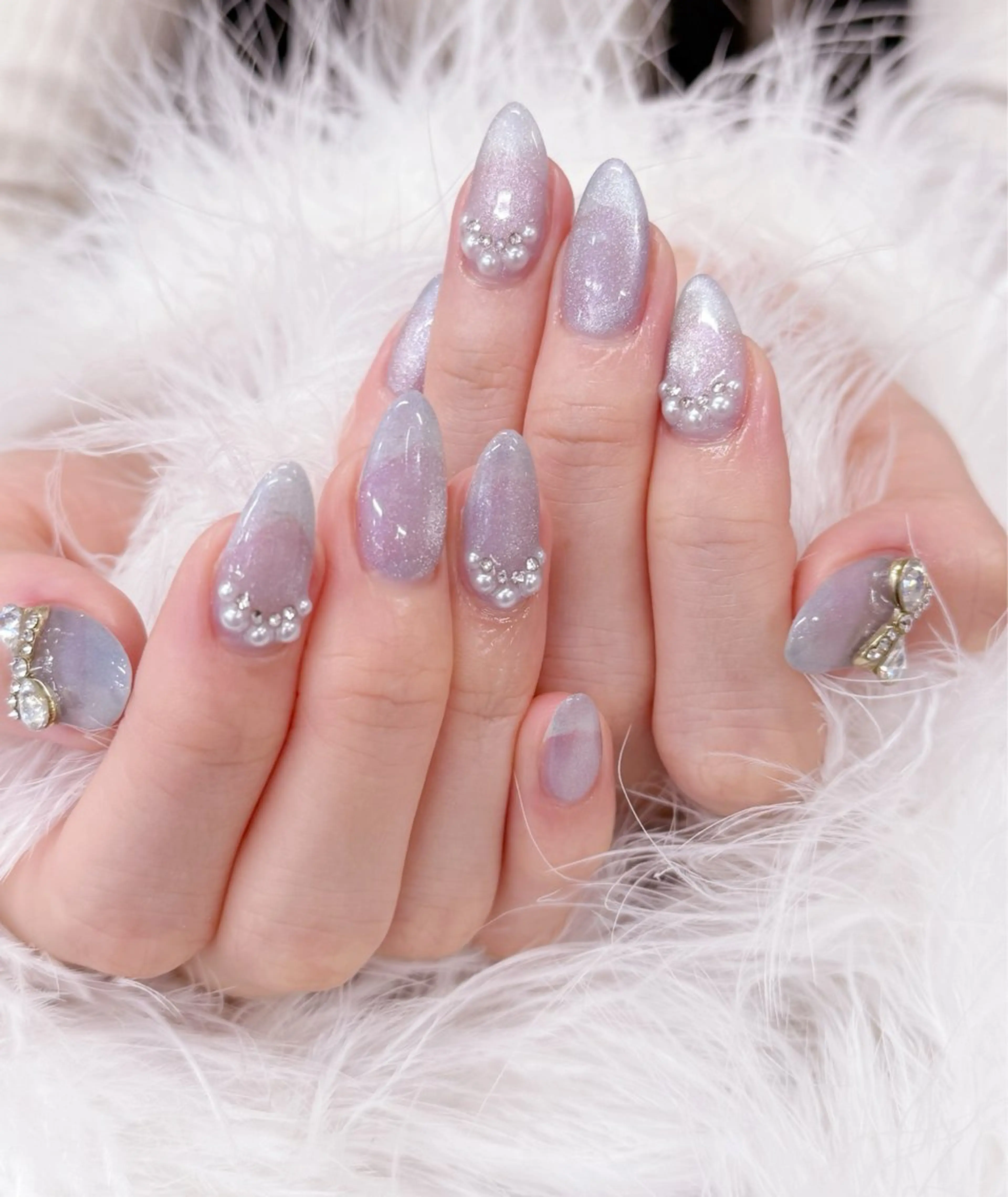 ネイル アートネイル フラッシュネイル フラワーネイル ジェルネイル ガーリー ハンドネイル Puti nailのネイルデザイン