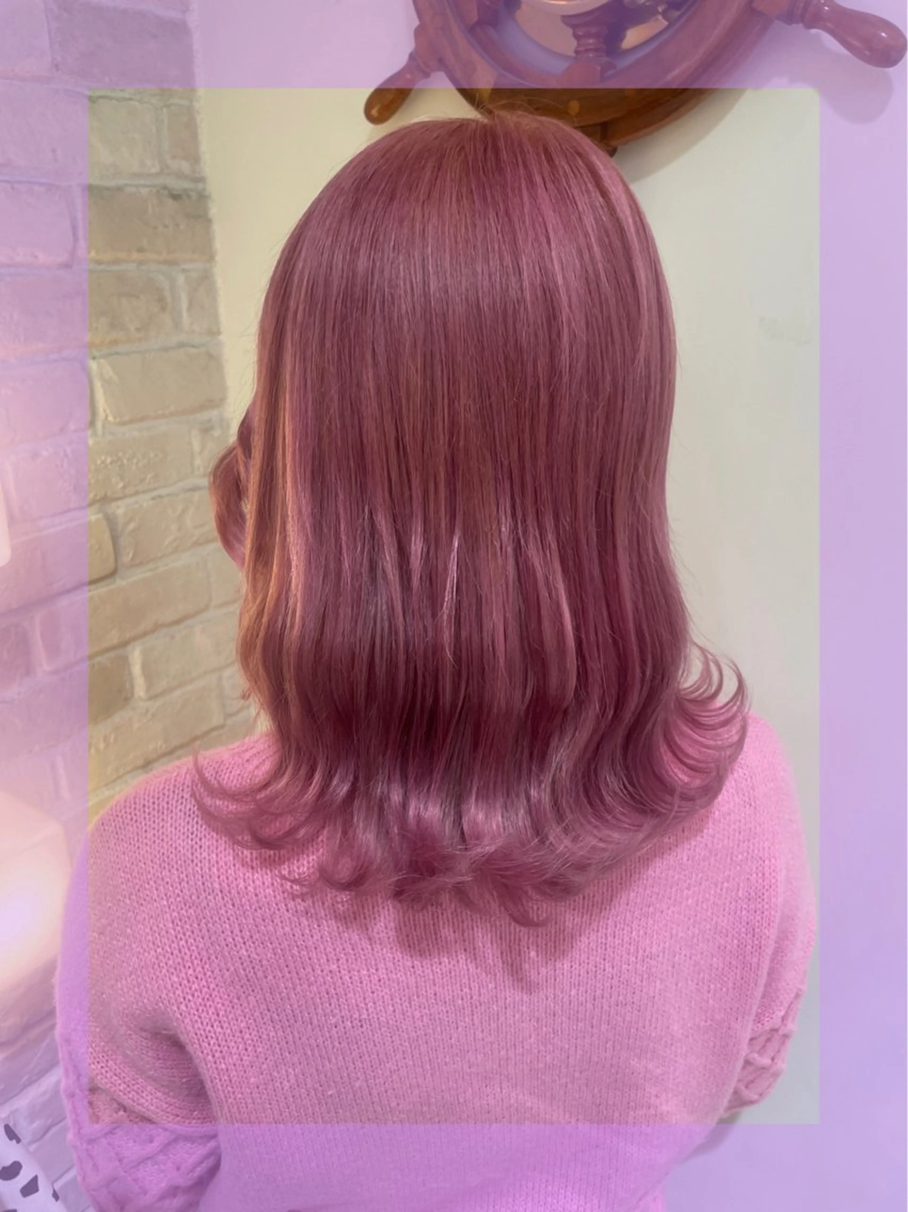 ロング カラー ヘアアレンジ ピンクカラー ブリーチ♡メンズ マッシュ♡MIUのヘアスタイル