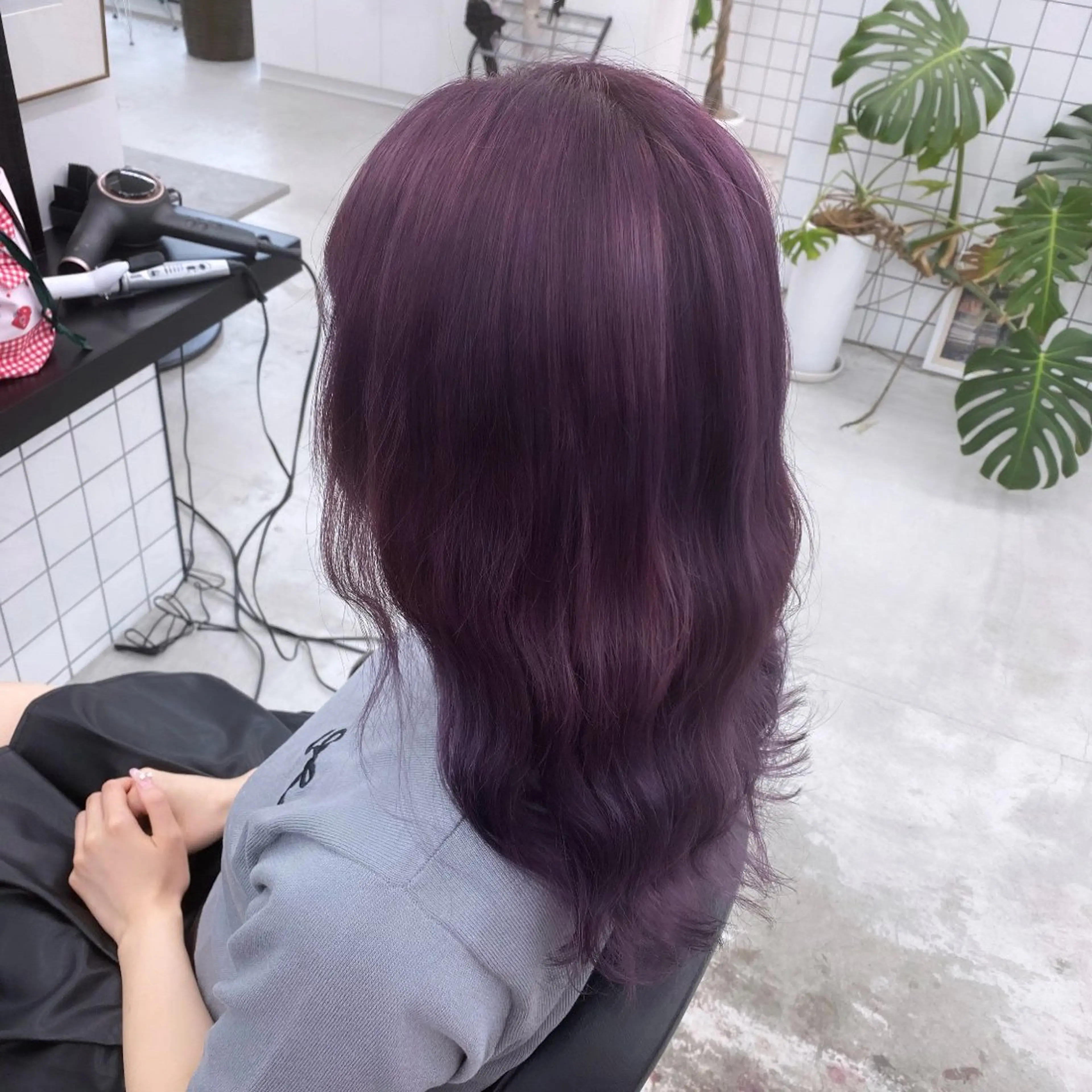 セミロング カラー ブリーチ バイオレットカラー JILL🌟 せいゆのヘアスタイル