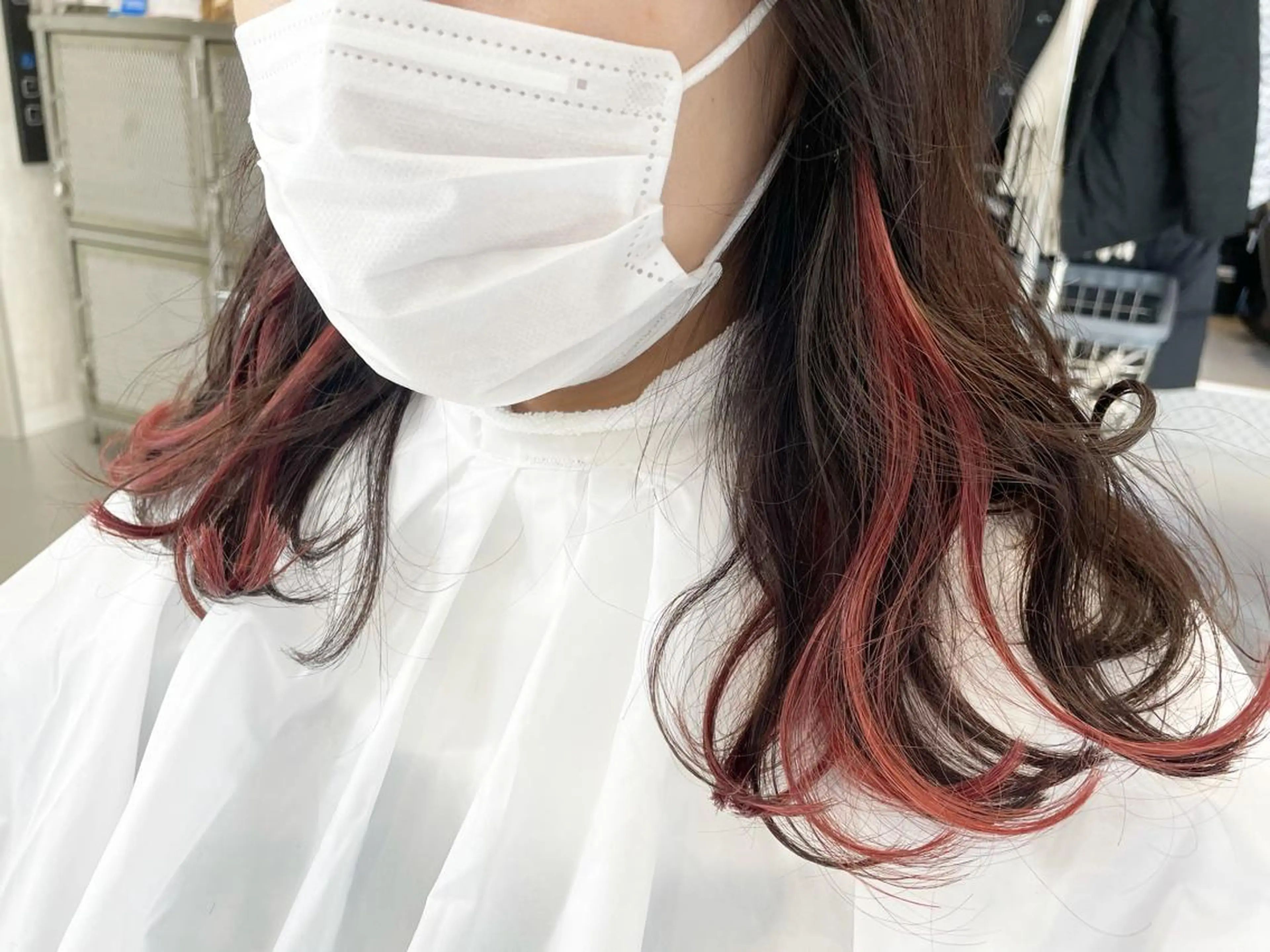 セミロング カラー ヘアアレンジ イヤリングカラー エクステ エクステ CARAT堺東 Aujua認定サロンのヘアスタイル