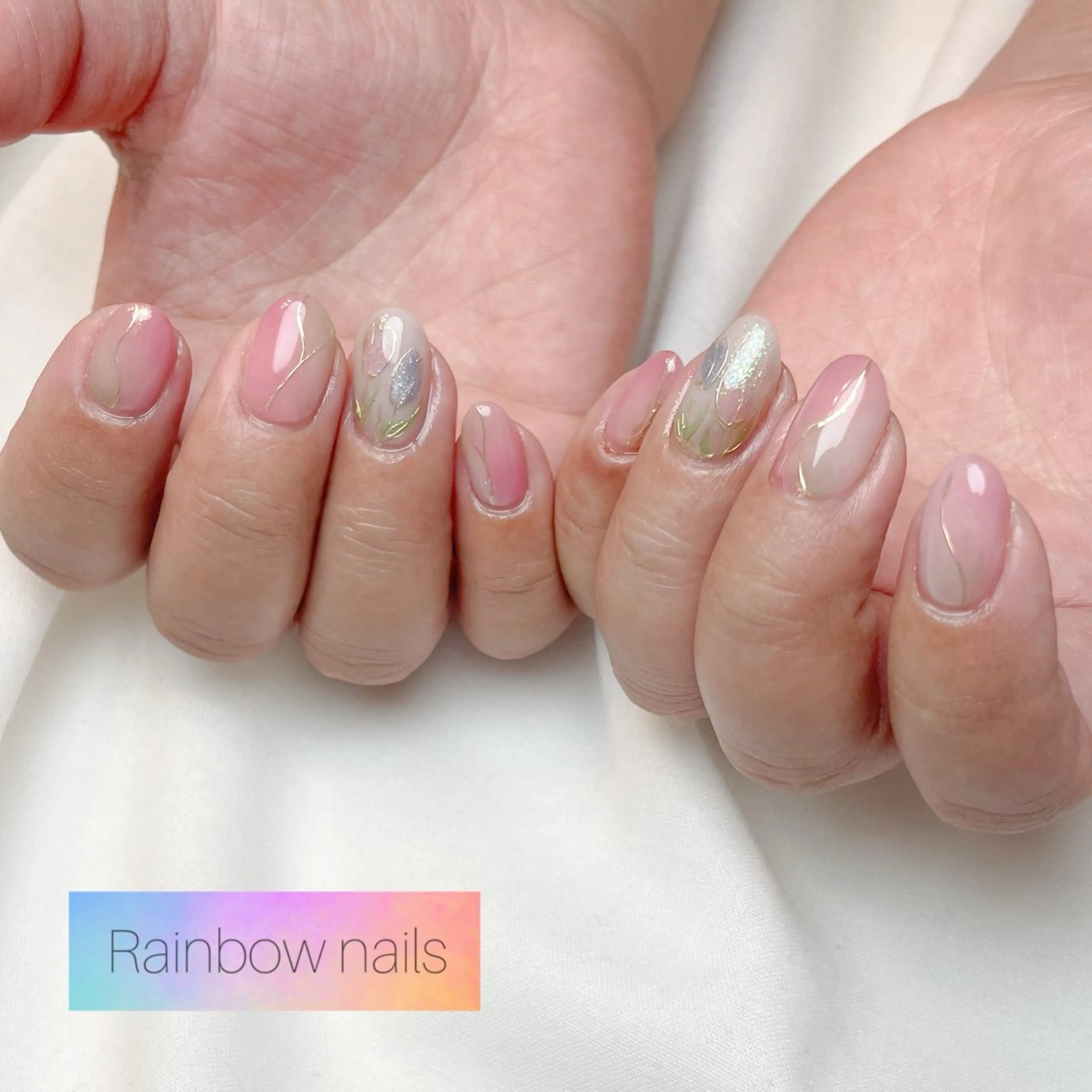 ネイル Rainbow nailsくろちゃんのネイルデザイン