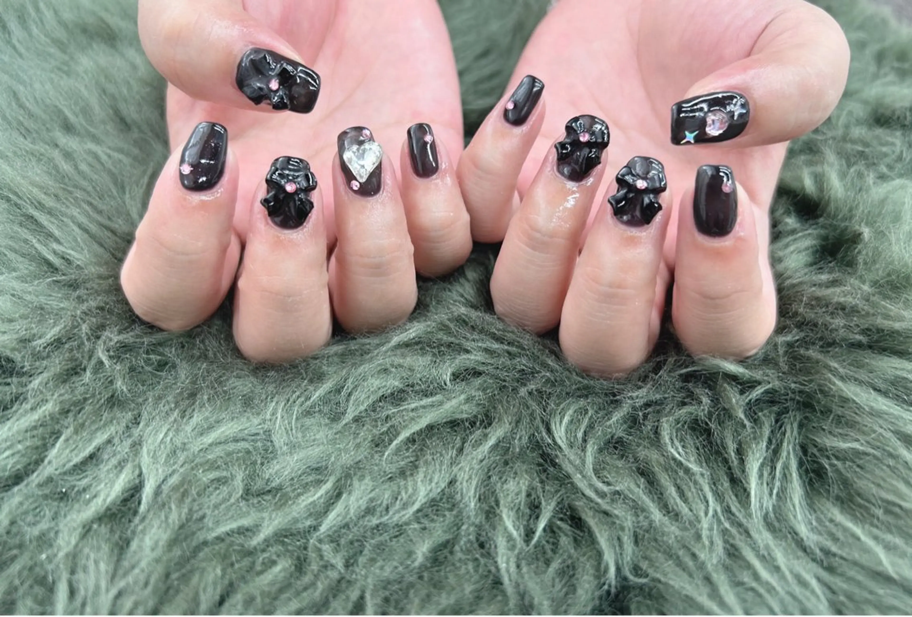 ネイル ハート リボン ハンドネイル Nail Salon agré所属・agré ネイルサロン　アグレのネイルデザイン