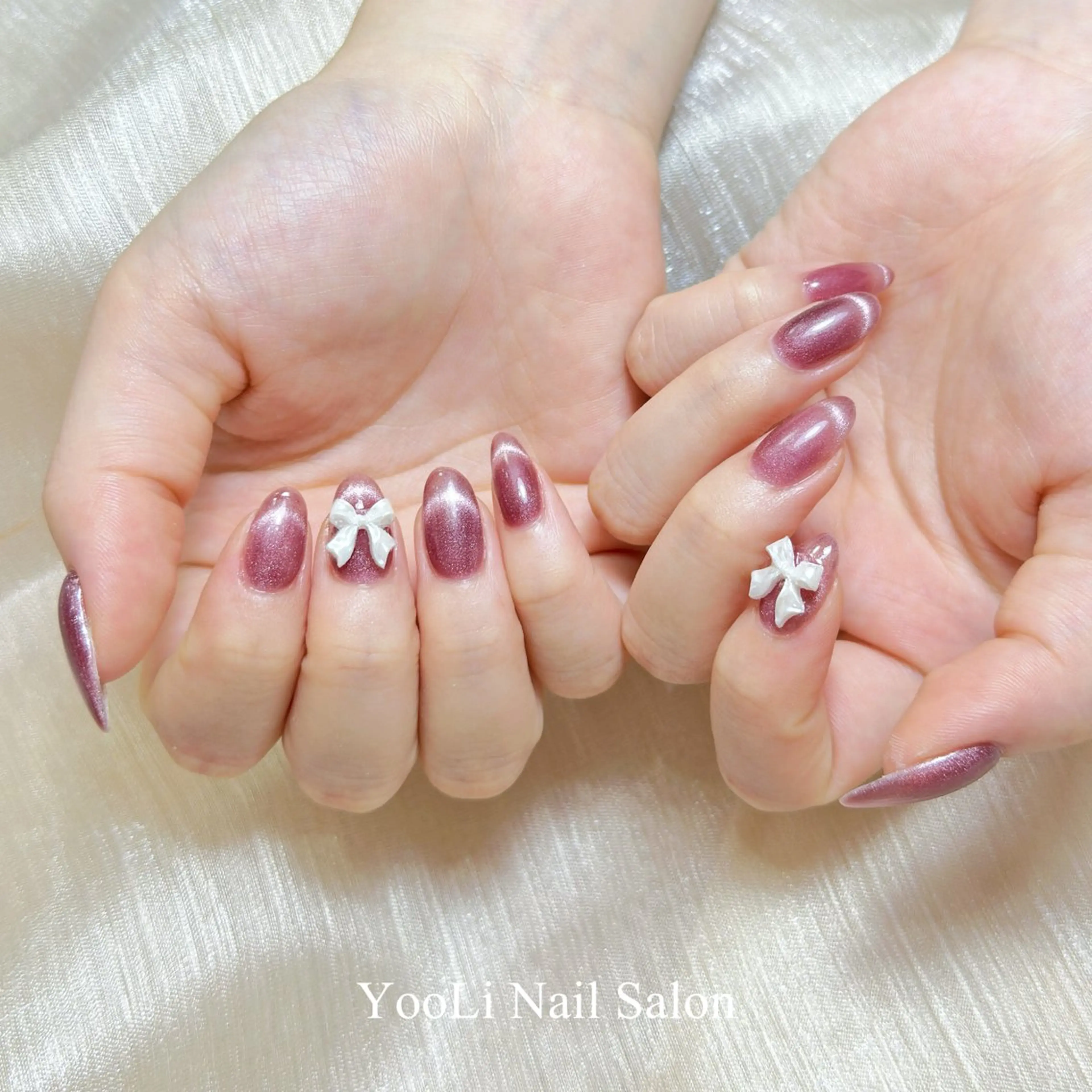 ネイル オーロラネイル チークネイル フレンチネイル ガラスフレンチ グラデーション 🎀 あやのネイルデザイン