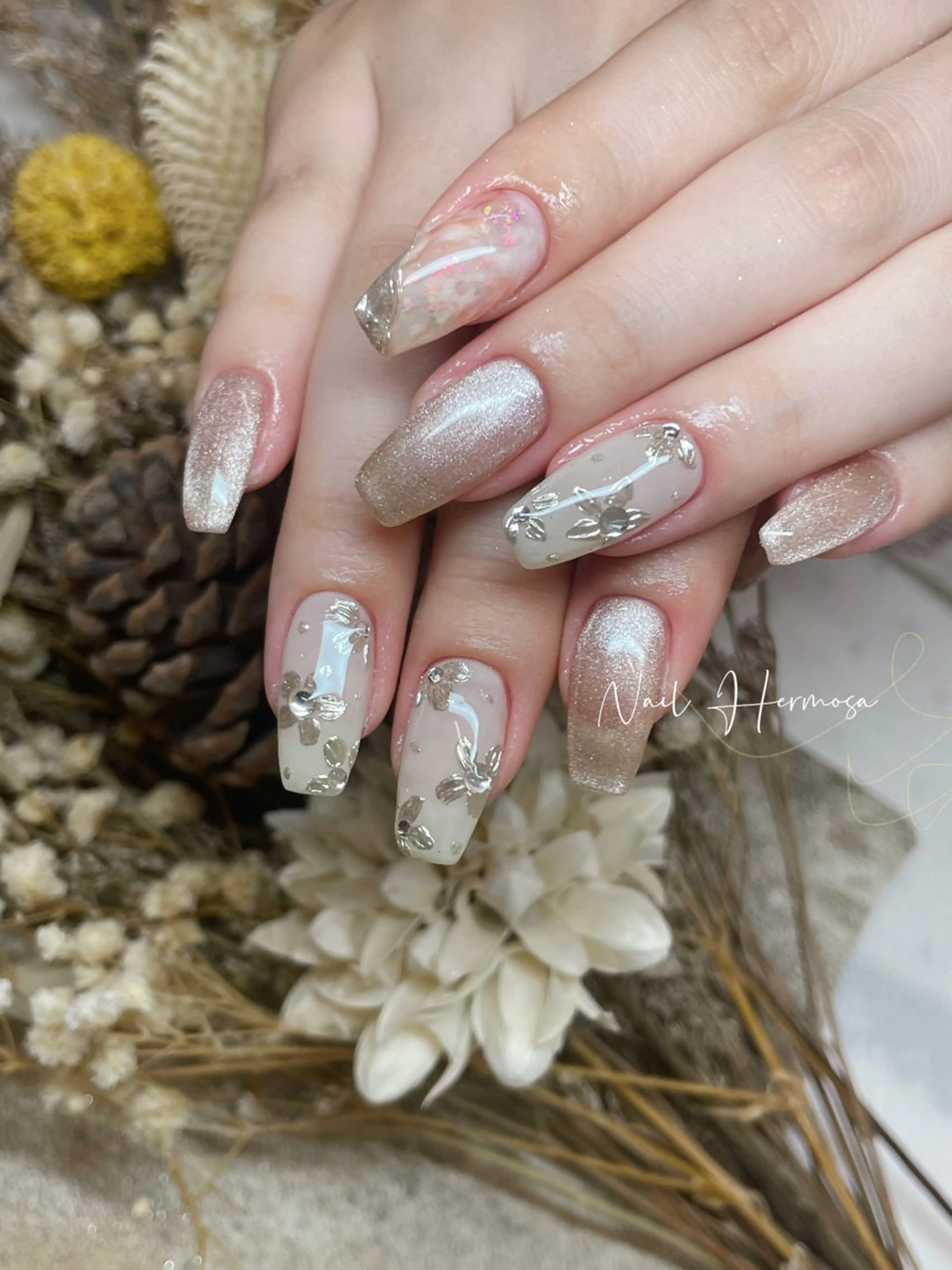 ネイル 長さ出し フラッシュネイル フットネイル ジェルネイル マグネットネイル ハンドネイル ネイル エルモサのネイルデザイン