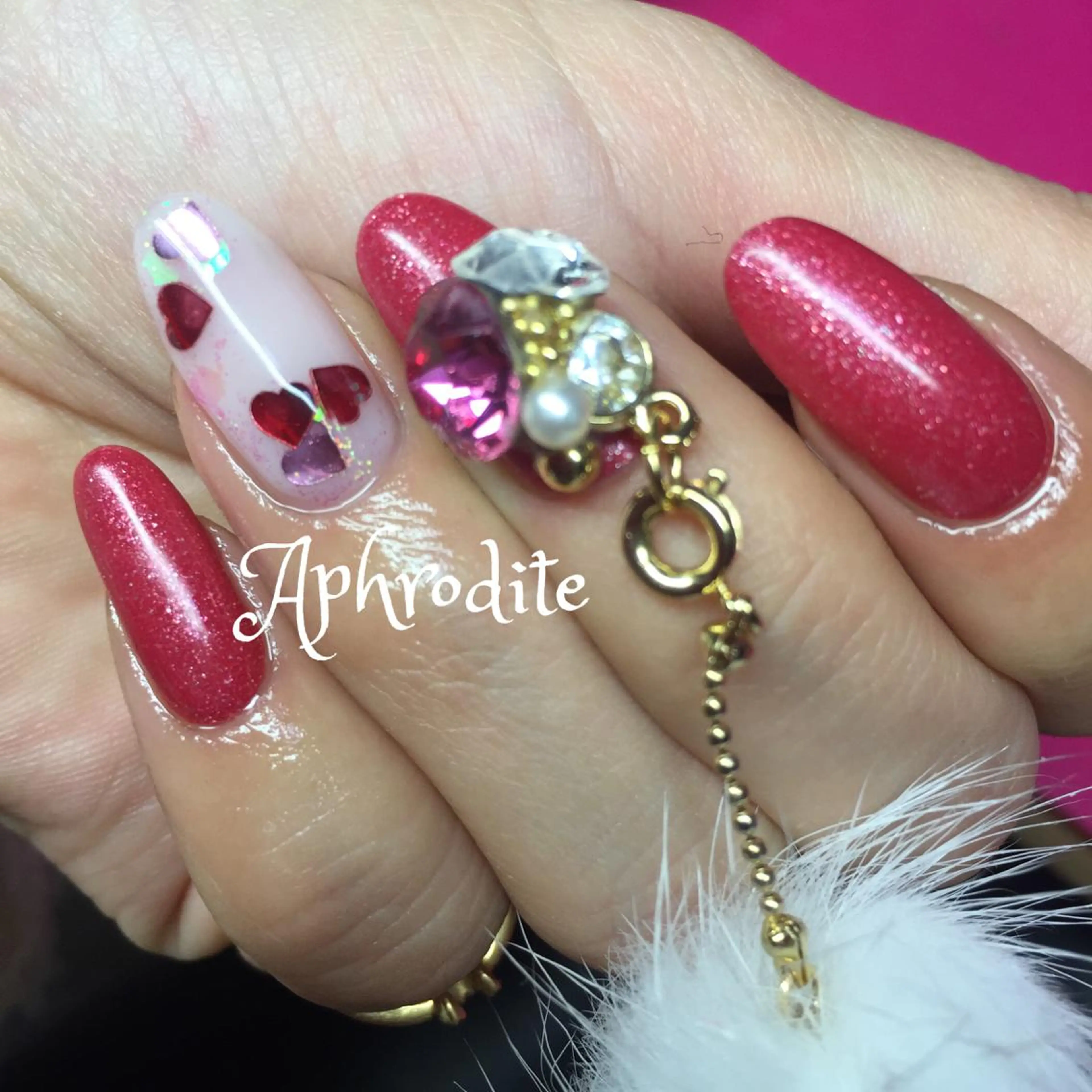 ネイル バレンタイン Aphrodite パラジェル認定サロンのネイルデザイン