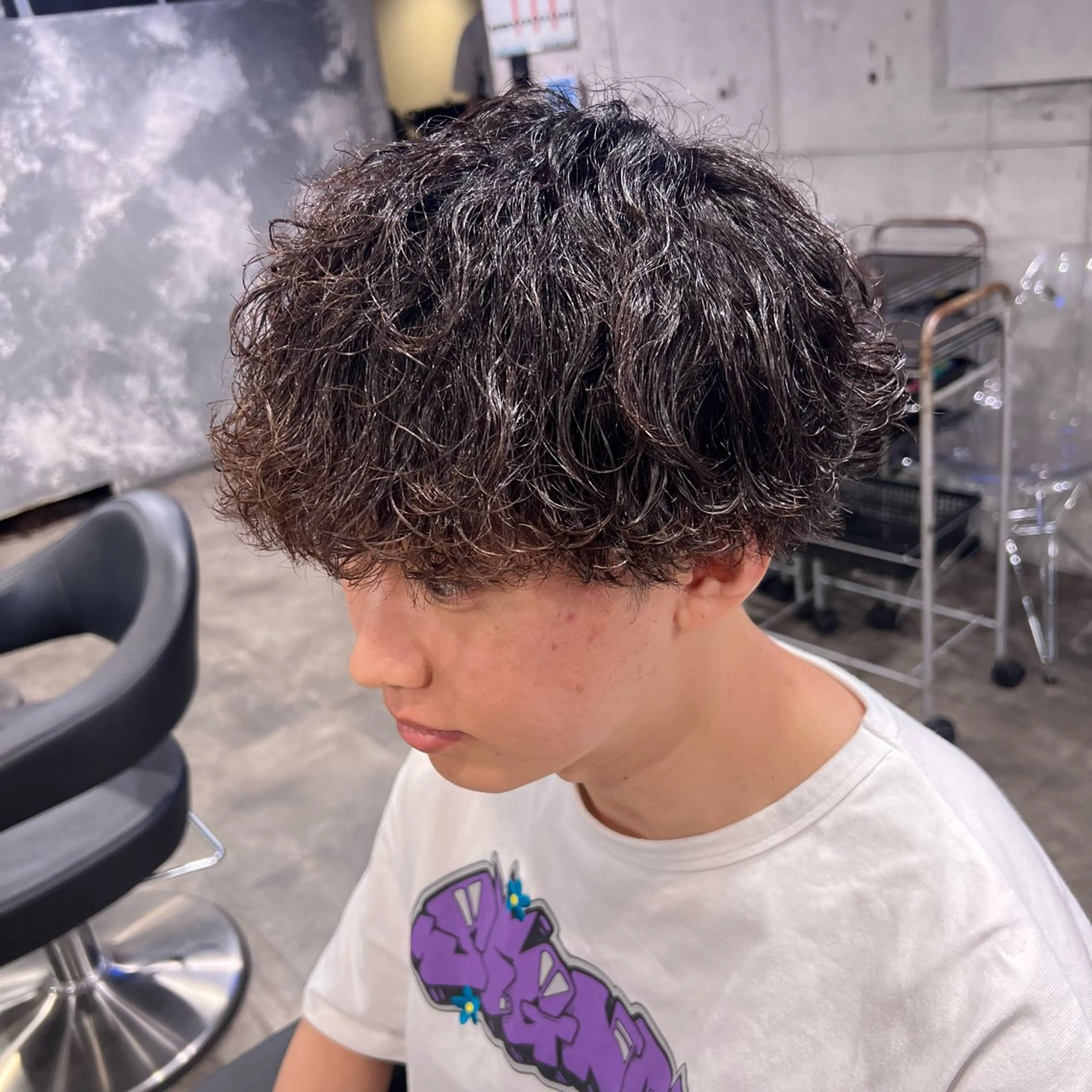 ショート カラー パーマ ヘアアレンジ メンズ キッズ アップバング センターパート メンズハイライト マッシュ メンズパーマ 🔷横浜1のパーマ 職人🔷将太郎のヘアスタイル
