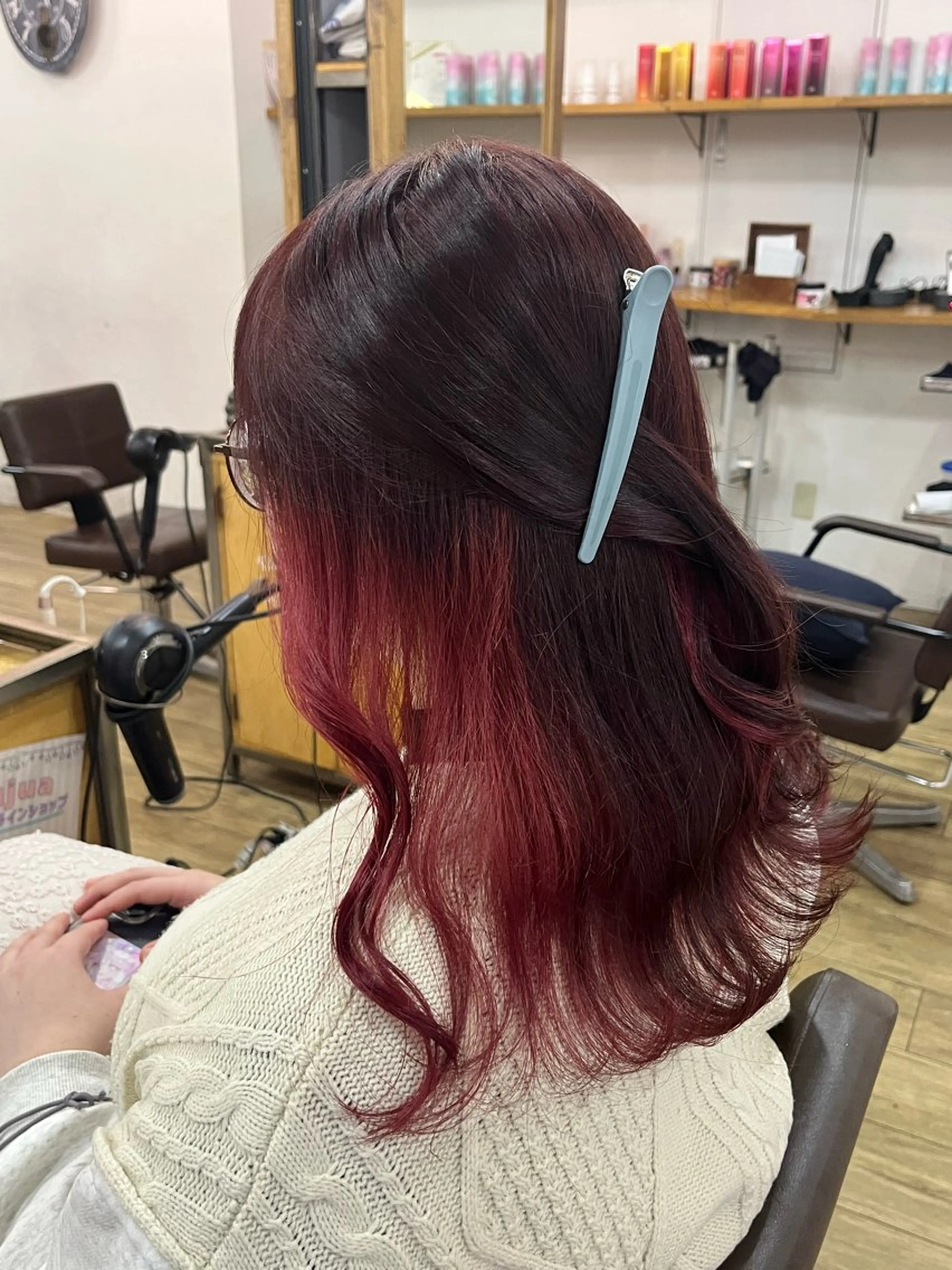 ロング カラー レッドカラー カット ヘアカラー トリートメント 似合わせ/ブリーチ/ 髪質改善/ミクෆ‪のヘアスタイル