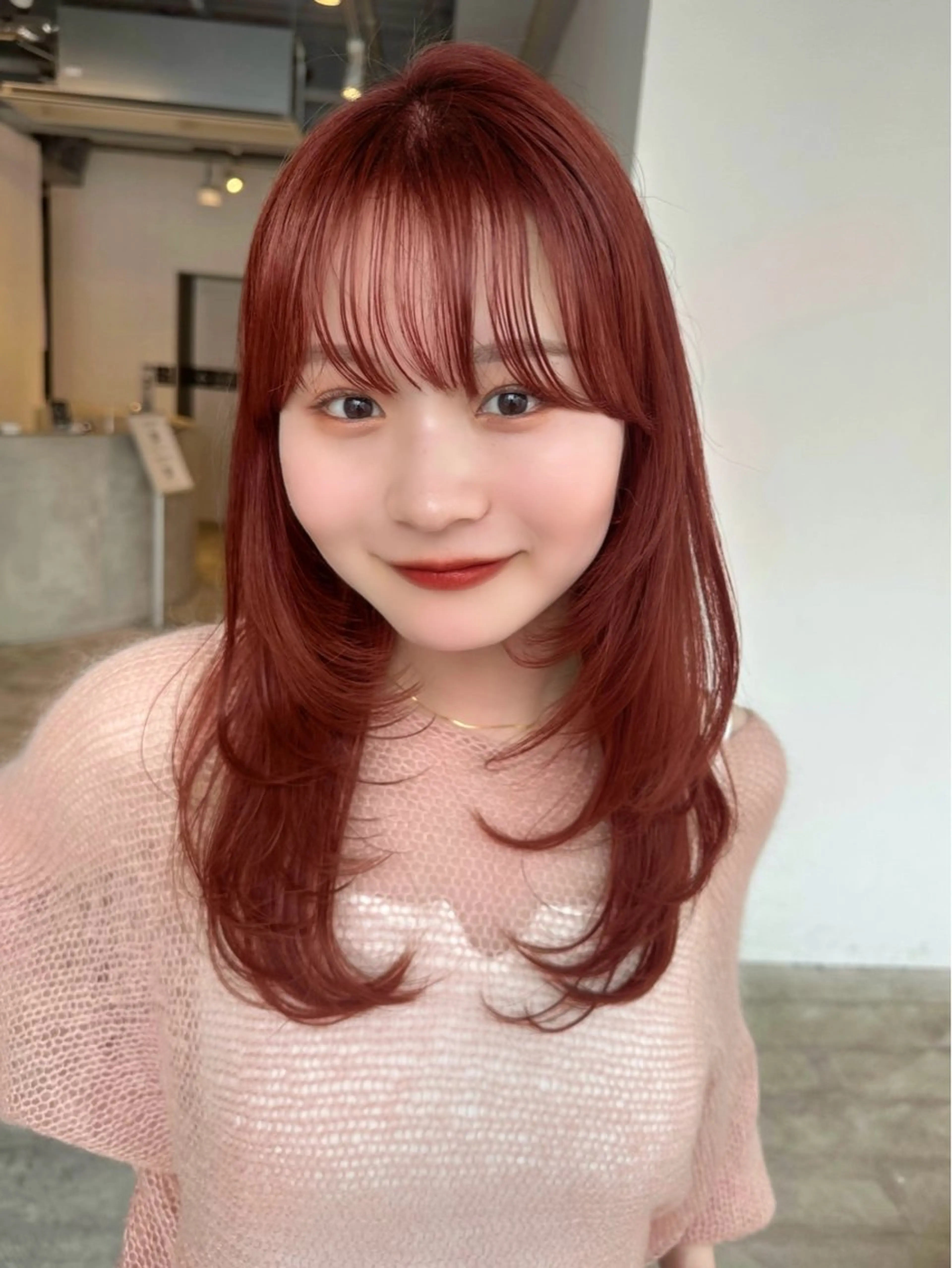 ミディアム 🌷モア 🌷暖色カラー・ボブのヘアスタイル