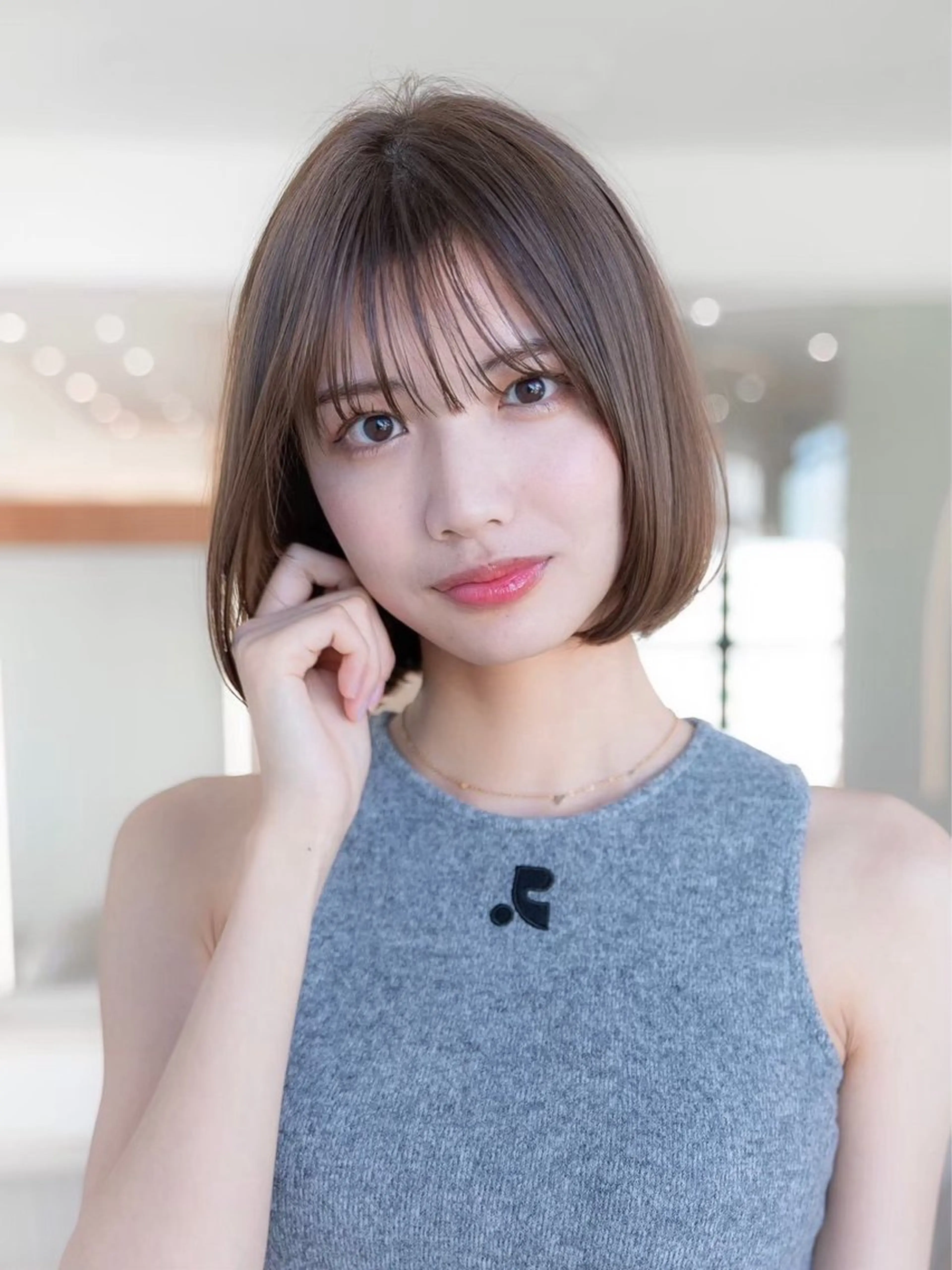 ミディアム カラー 渋谷/レイヤーボブ・ 韓国ボブ特化/楓のヘアスタイル