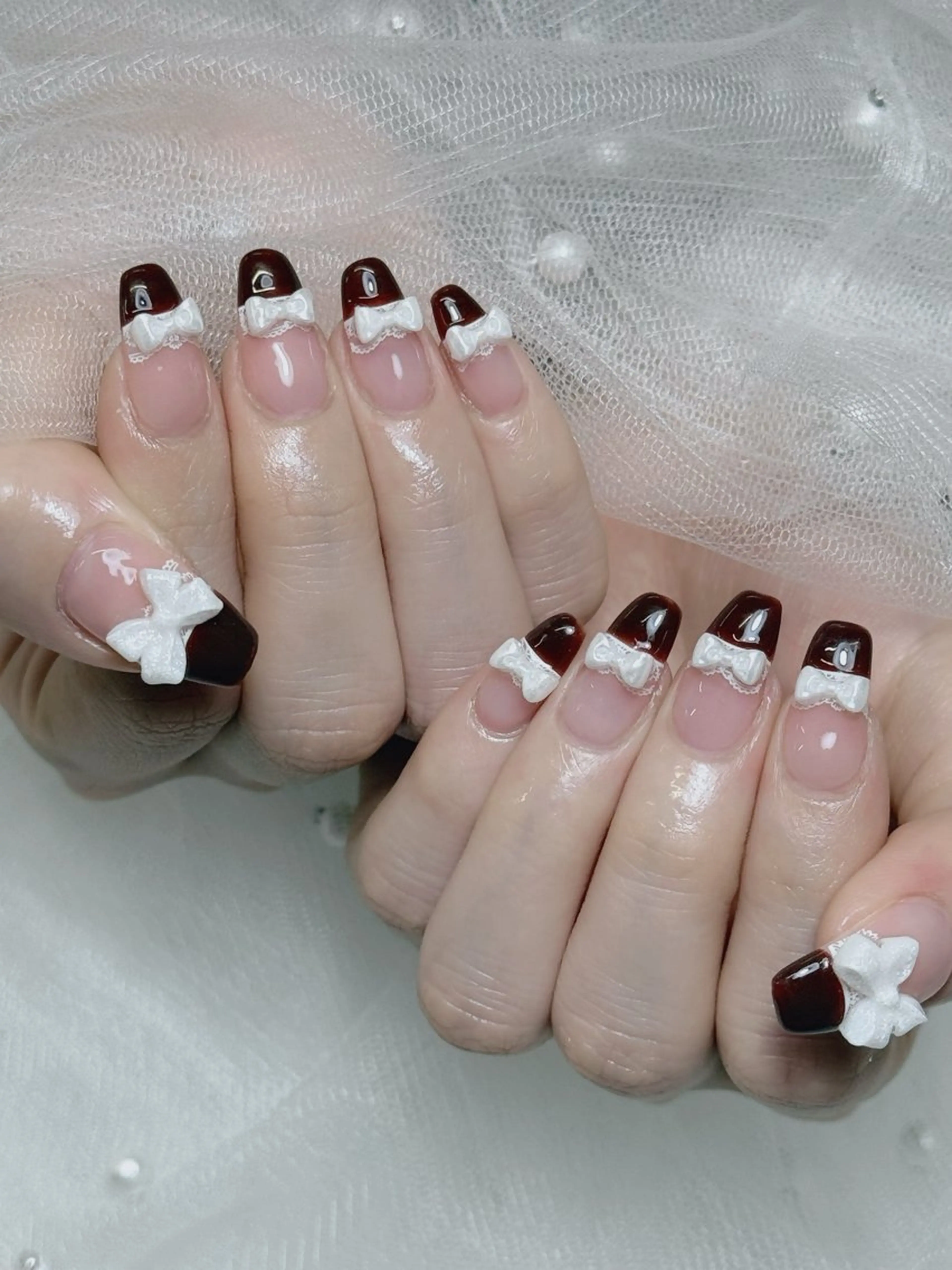 ネイル オーロラネイル チークネイル フットネイル フレンチネイル 韓国ネイル ハンドネイル Lumi Nailのネイルデザイン