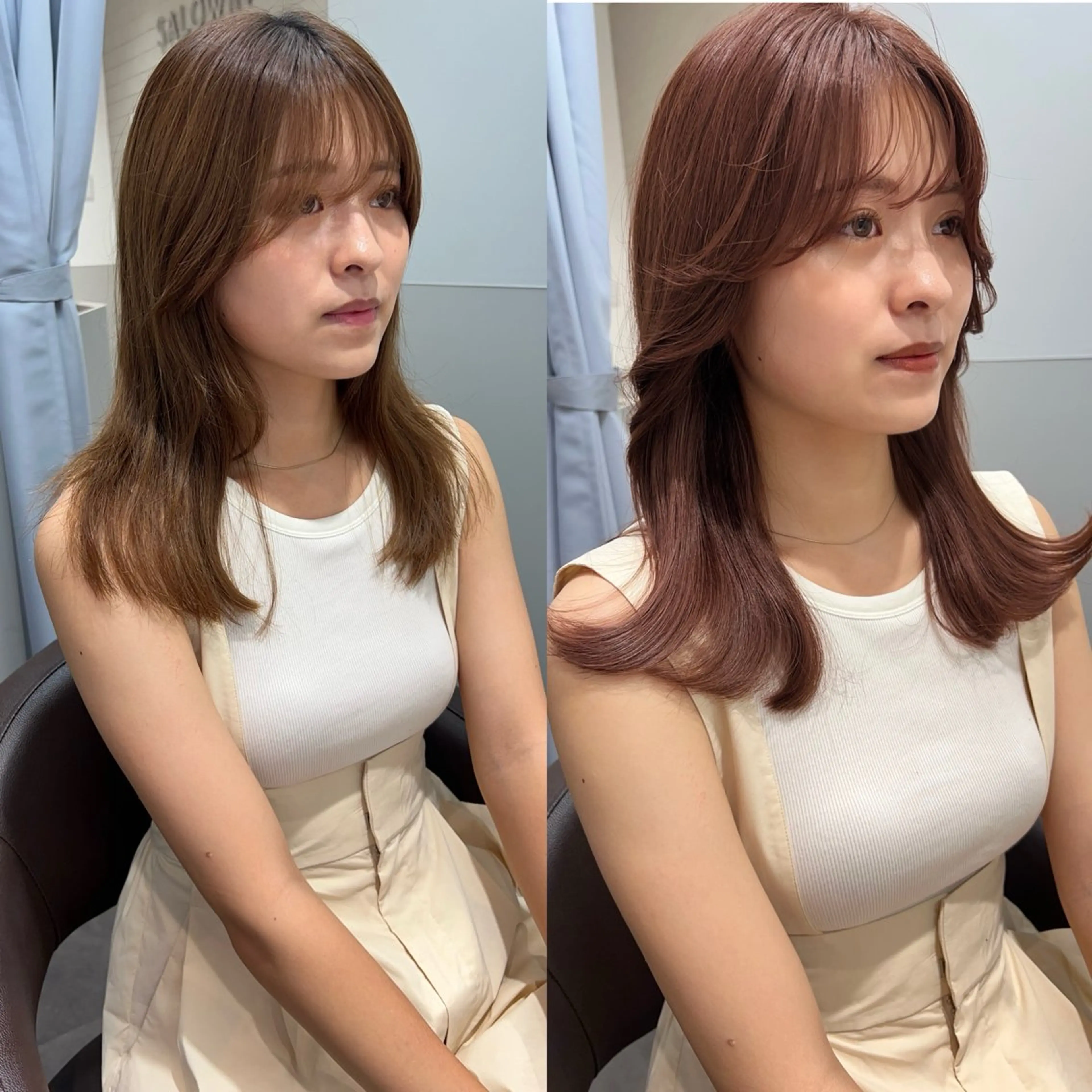 ミディアム 韓国風ヘア 韓国モテhair🍑 momoのヘアスタイル