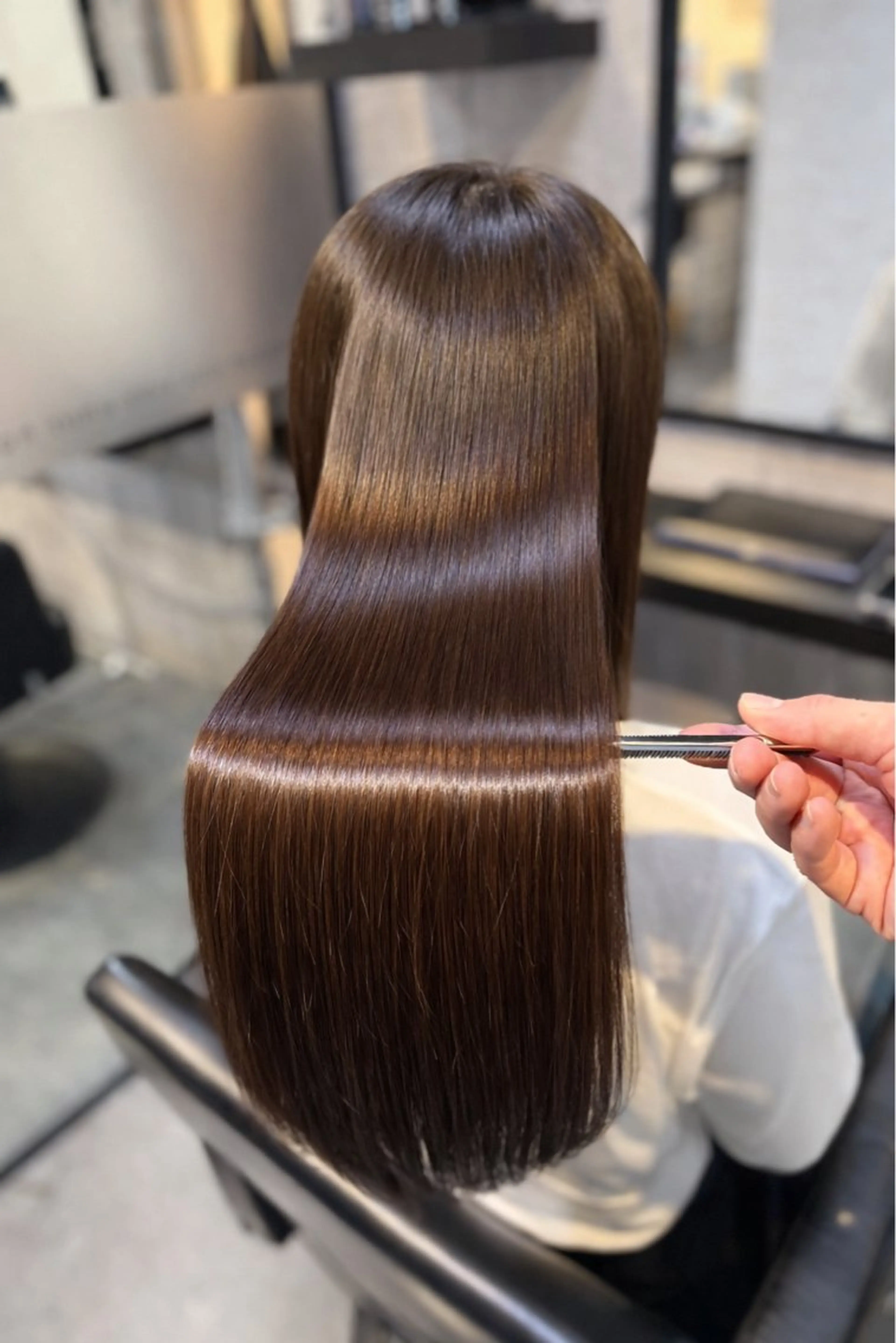 ロング カット 縮毛矯正 トリートメント 👑髪質改善カラー 中垣斗希のヘアスタイル