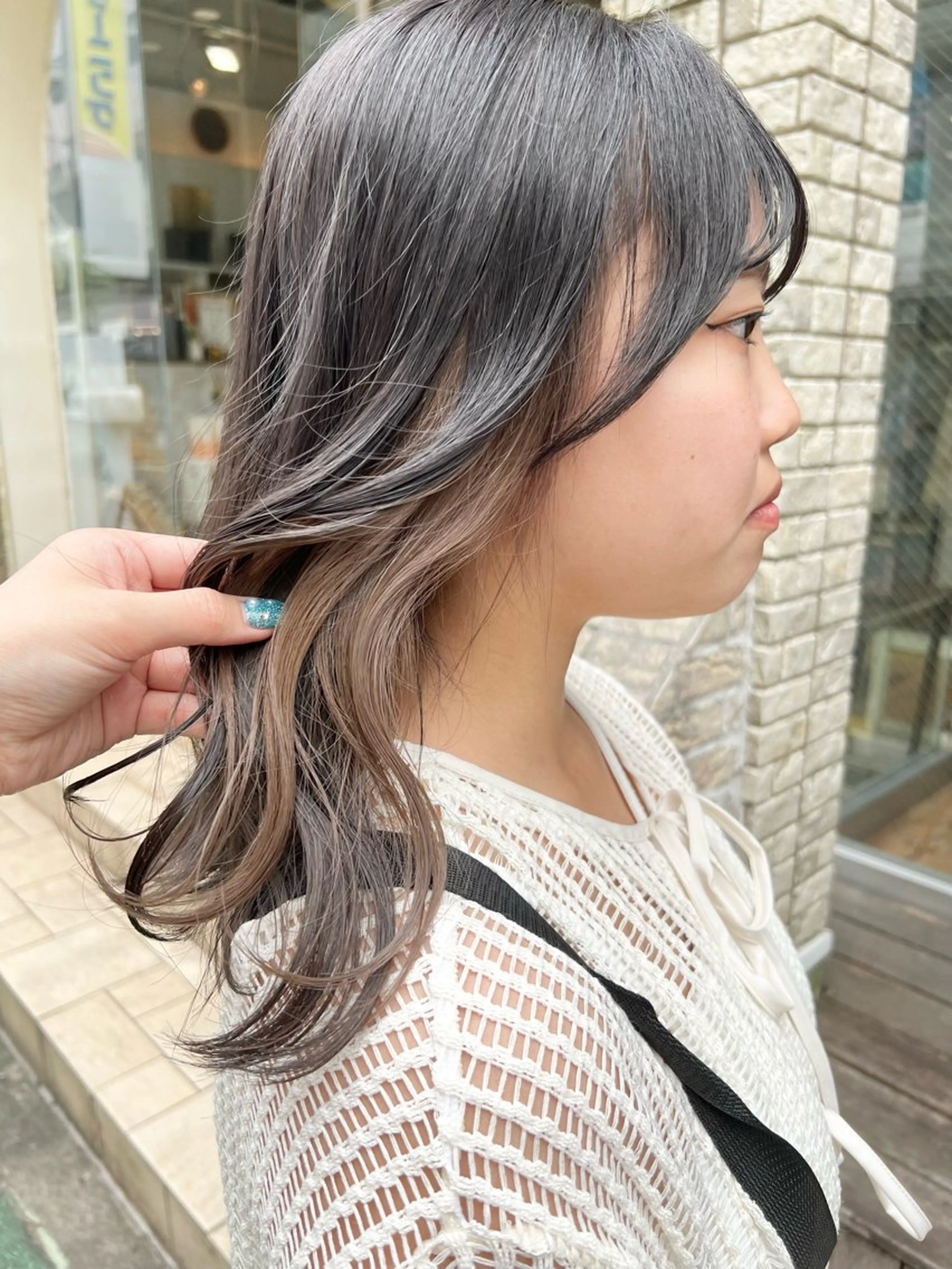 カラー ベージュカラー グレージュ ミルクティーベージュ カット ヘアカラー インナーカラー♡ Nanakoのヘアスタイル