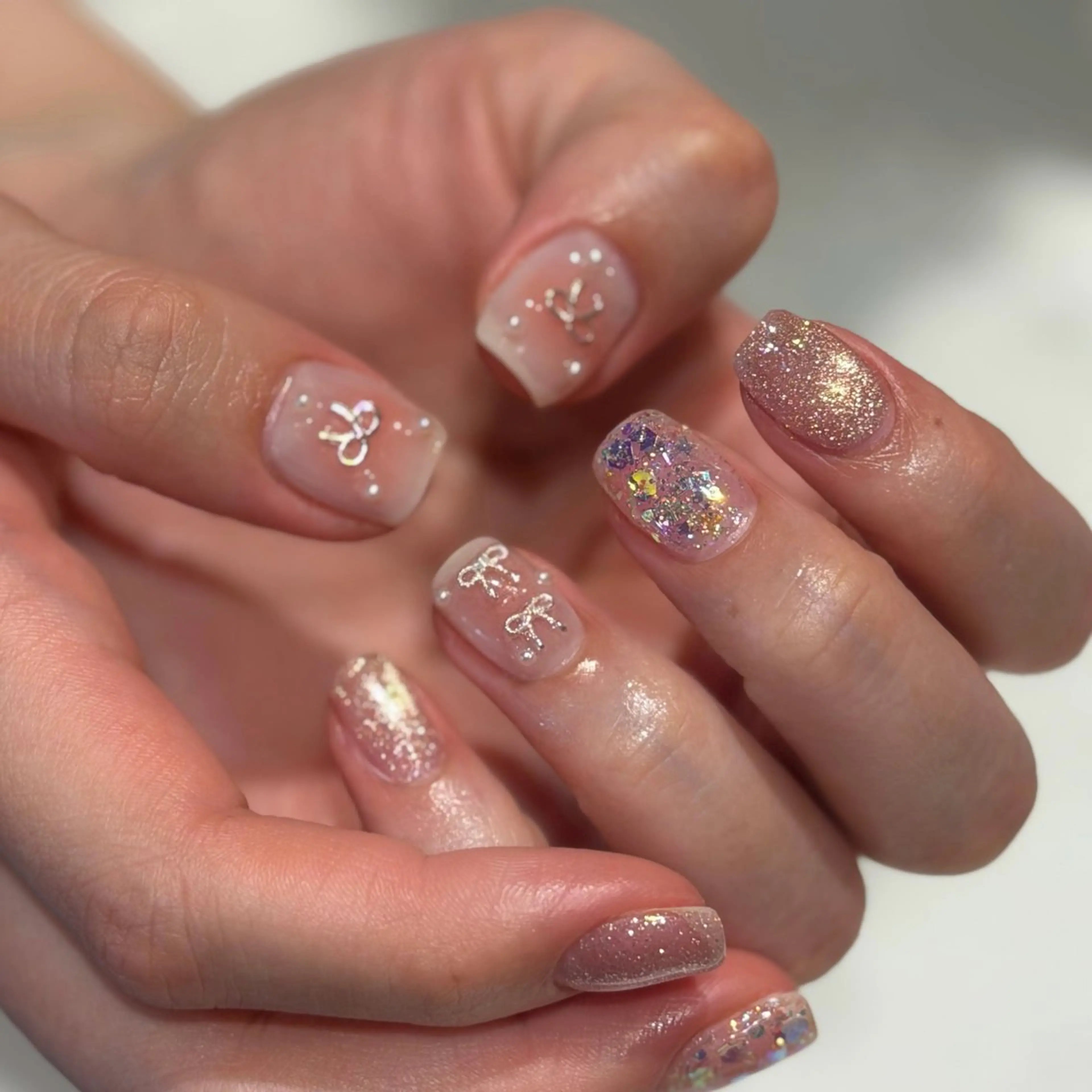 ネイル アートネイル 春ネイル nailsalon moe.所属・yume 大人ガーリーネイルのネイルデザイン
