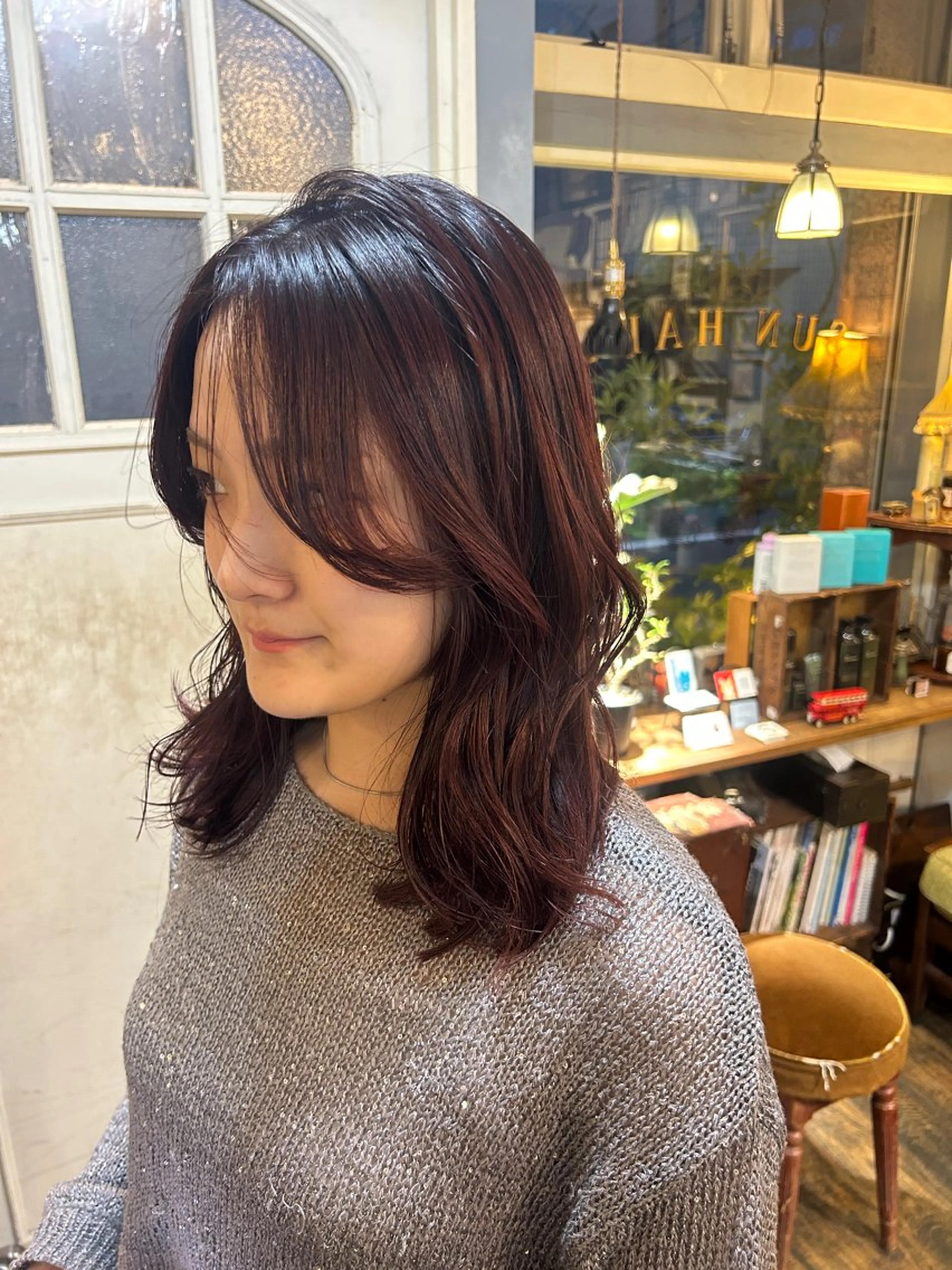 ミディアム カラー カット ヘアカラー ヘッドスパ 清水千優/パーマ/透 明感カラー/メンズのヘアスタイル