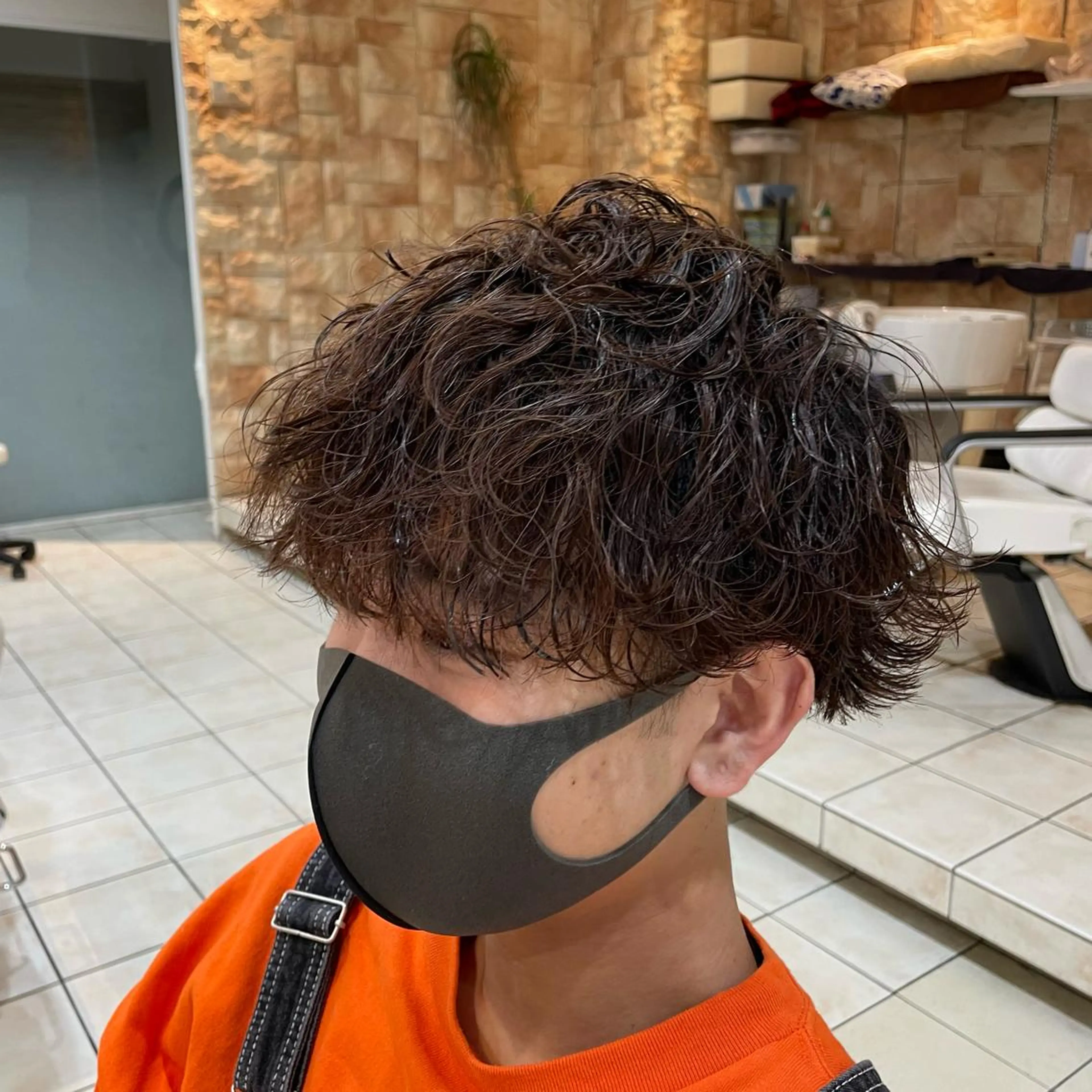 ショート パーマ メンズ シャドウパーマ/縦落 ちパーマ 大久保のヘアスタイル