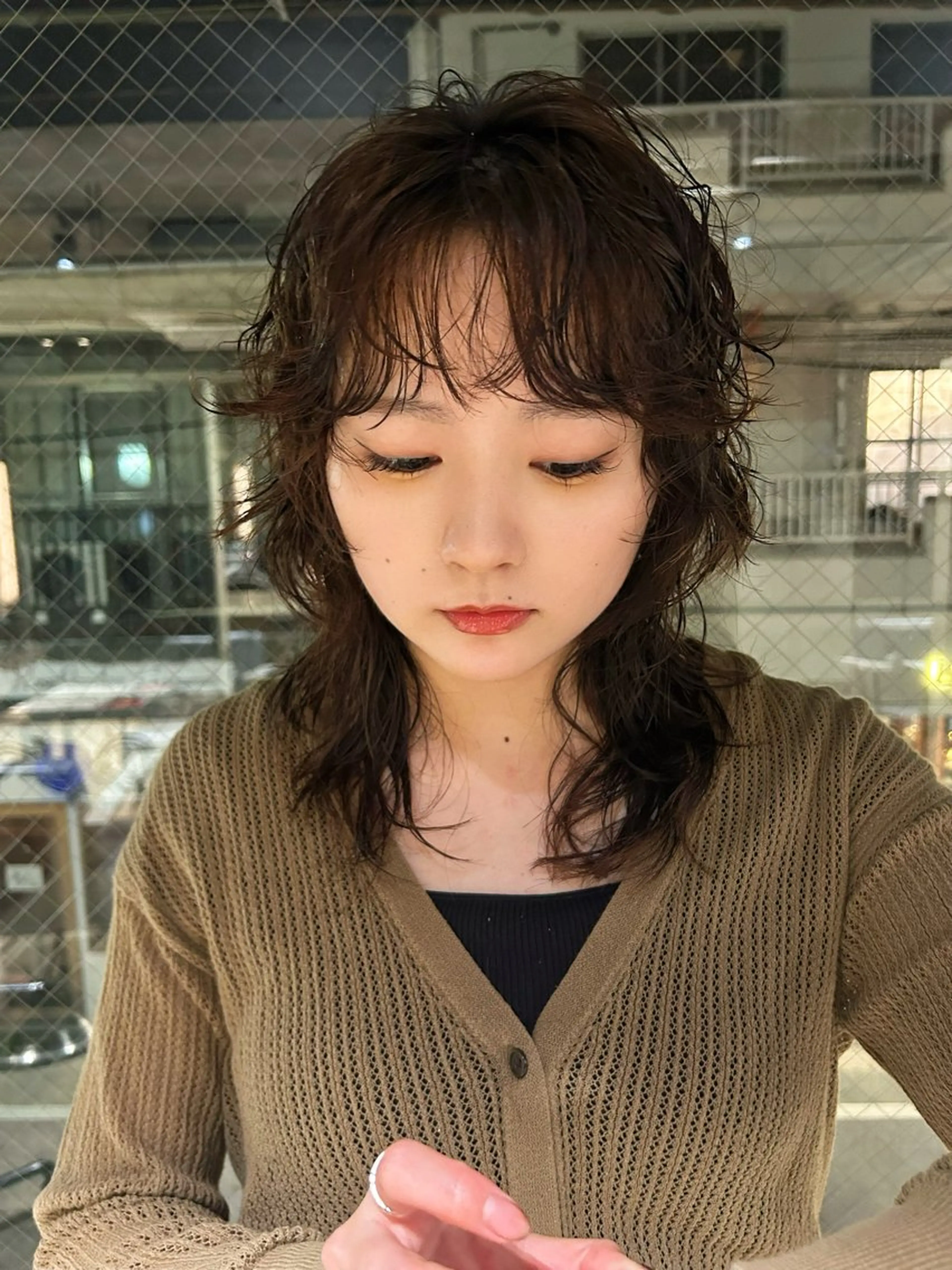 ミディアム パーマ カット パーマ パーマ 竹之内竜矢のヘアスタイル