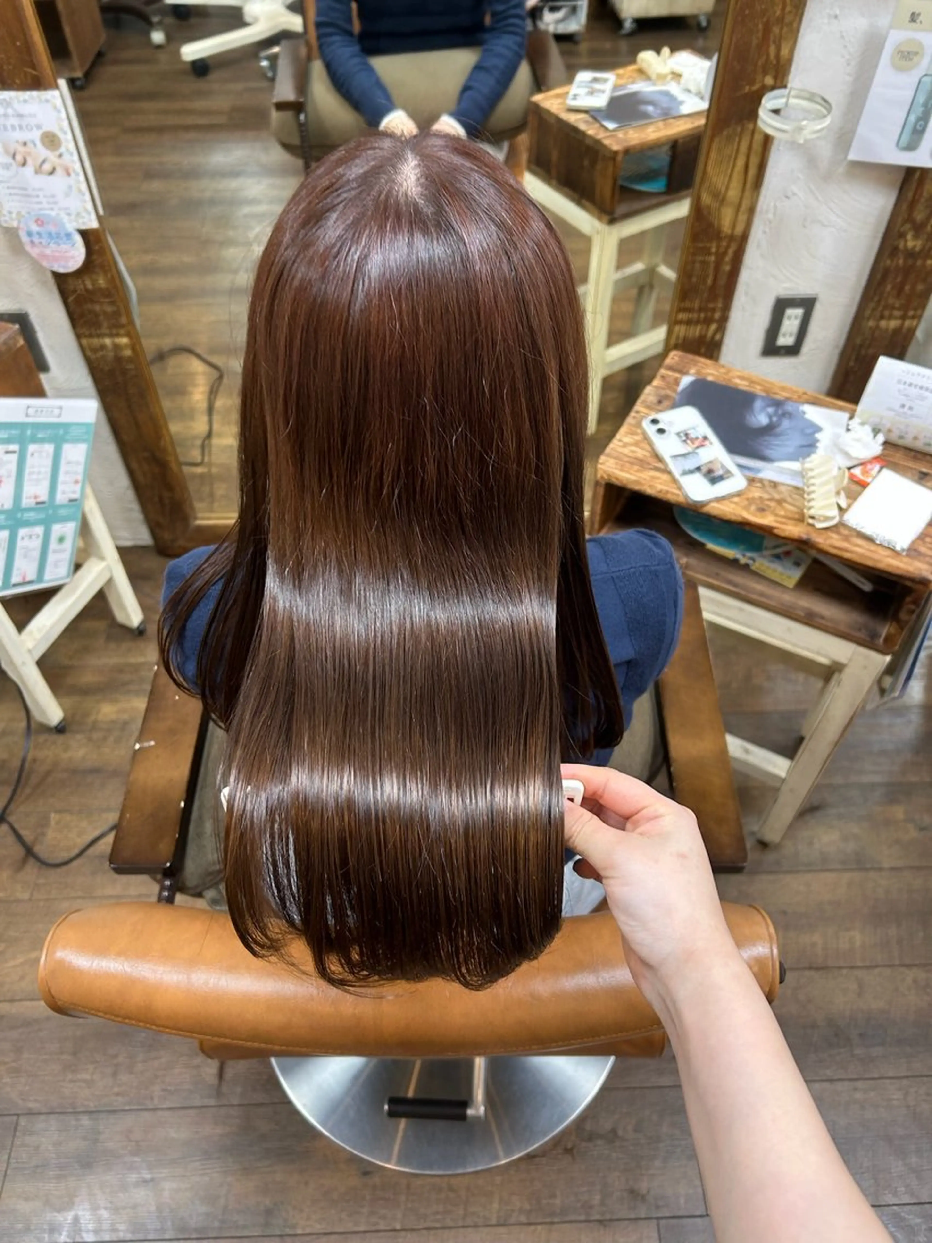 ロング カラー 髪質改善 ロング トリートメント ヘアカラー 徳永　髪質改善 縮毛矯正のヘアスタイル