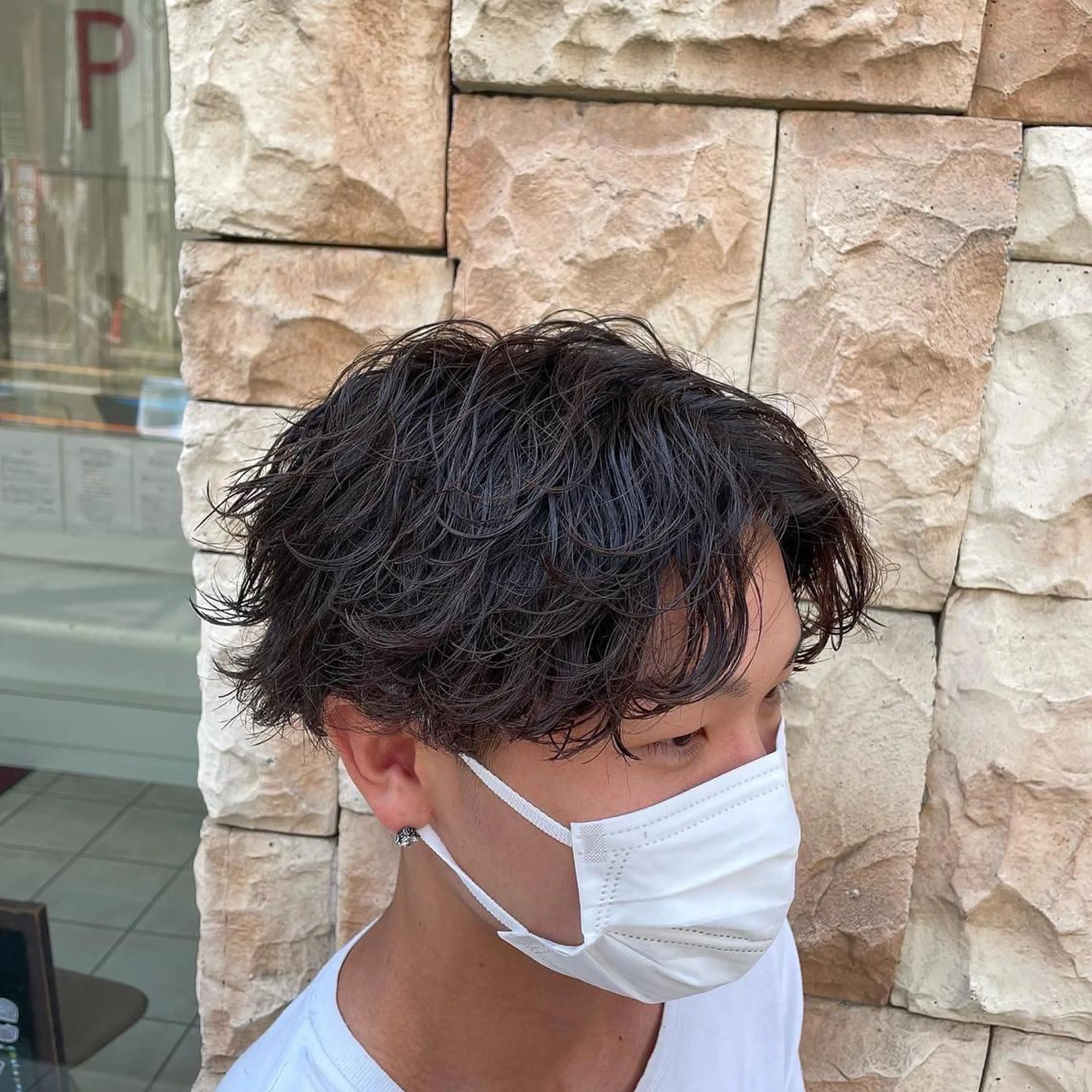 ショート パーマ メンズ シャドウパーマ/縦落 ちパーマ 大久保のヘアスタイル