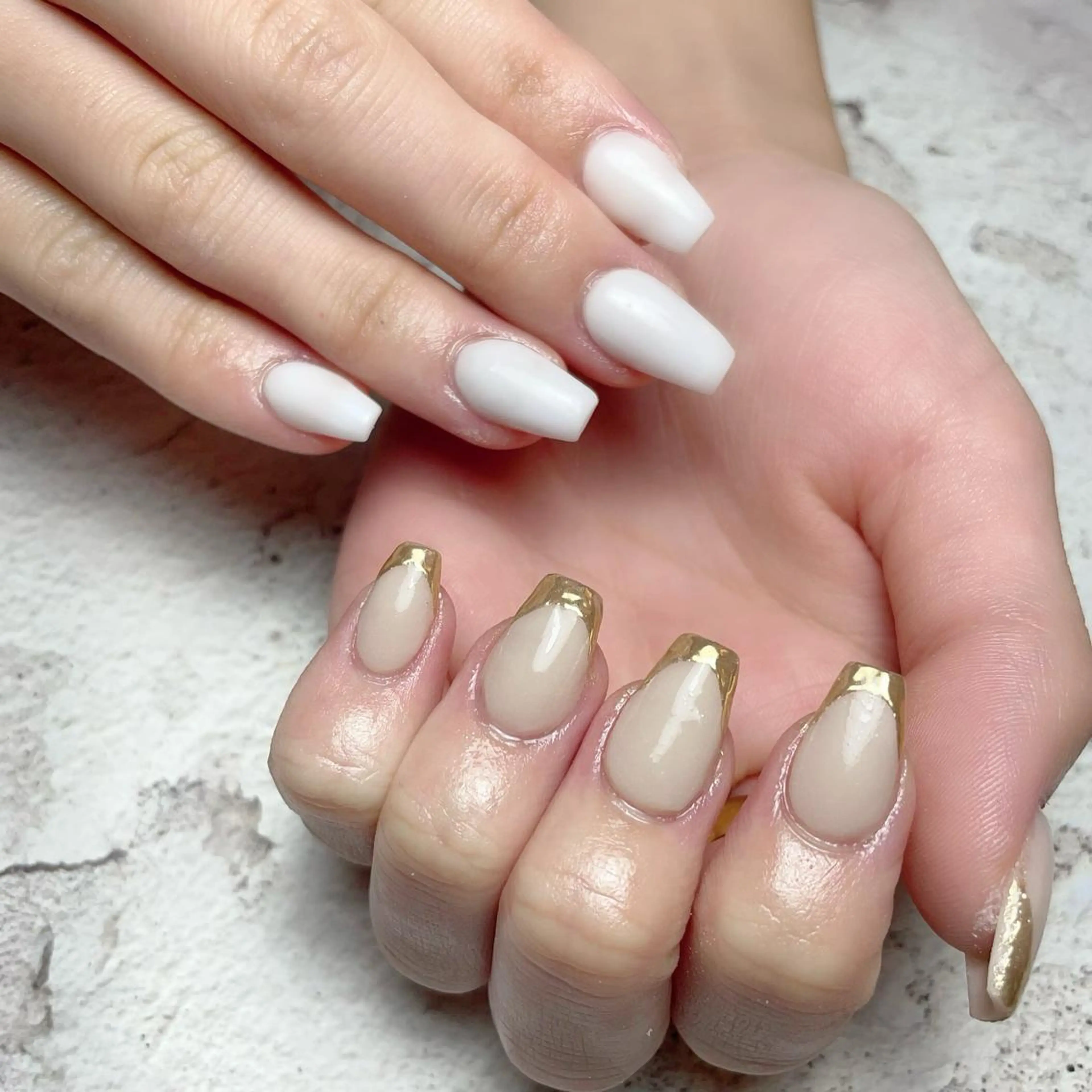 ネイル フレンチネイル ミラーネイル ハンドネイル ネイルサロンfeel茂原店所属・Feel ‪‪☺︎‬Yuriaのネイルデザイン